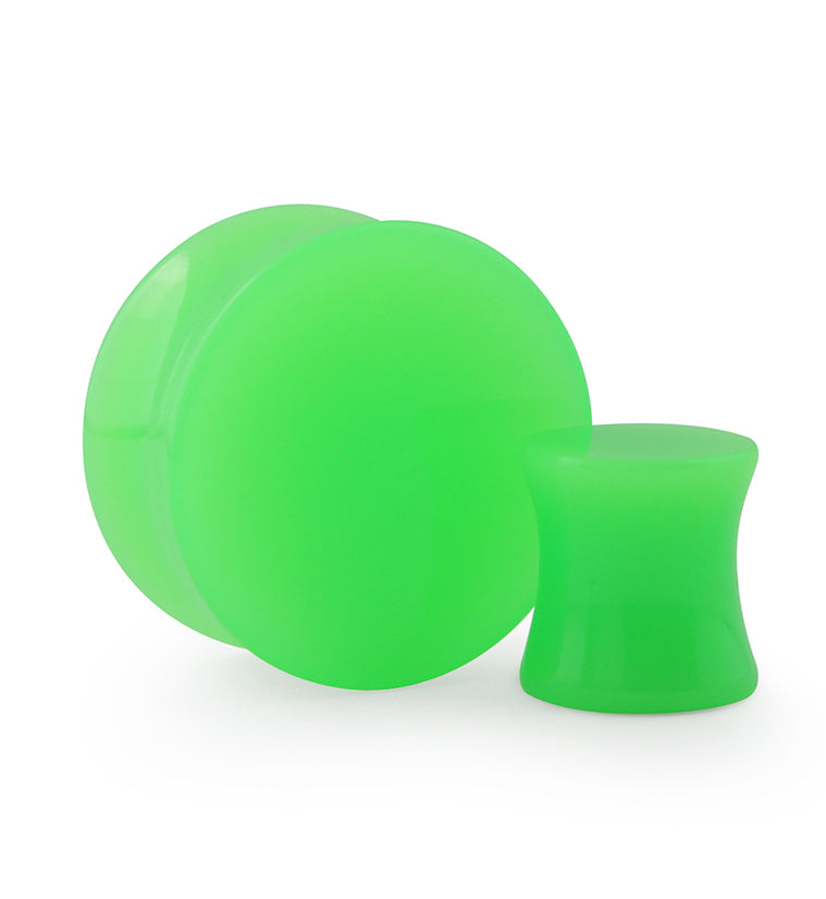 Green Double Flare Solid Plugs
