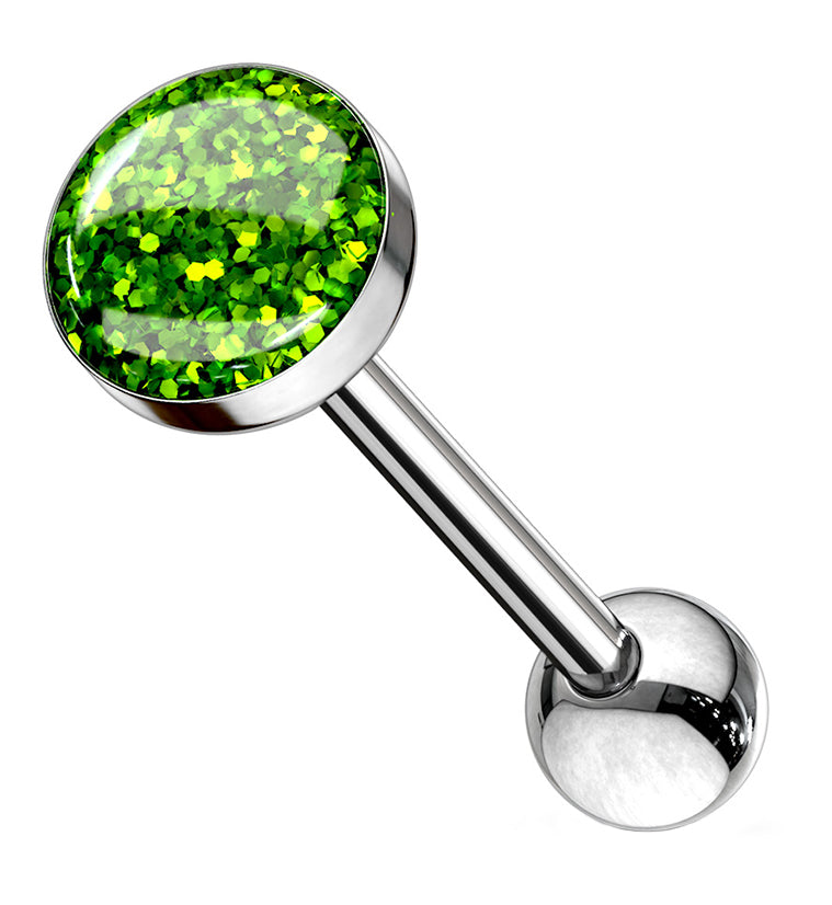 14G 5/8" Dome Logo Tongue Barbell - 316L Surgical Steel Piercing Jewelry