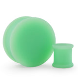Double Flare Matte Mint Green Silicone Plugs