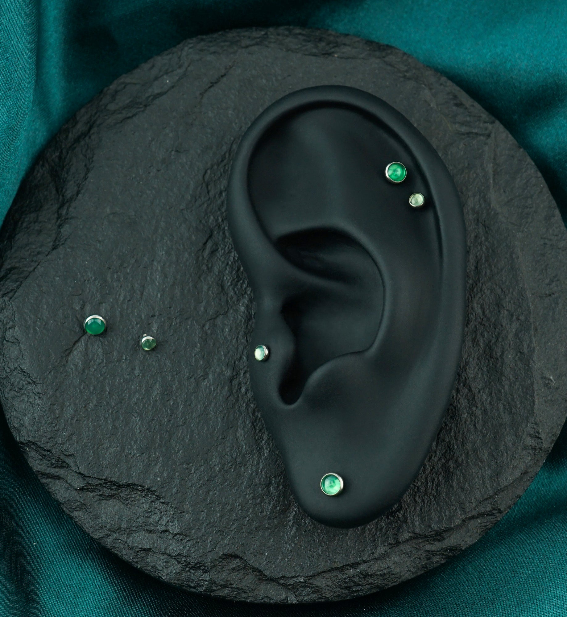 Green Onyx Stone Titanium Internally Threaded Top