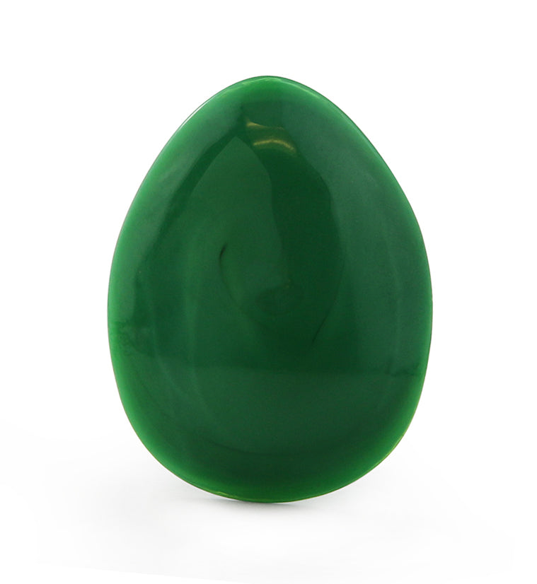 Green Oval Glass Plugs