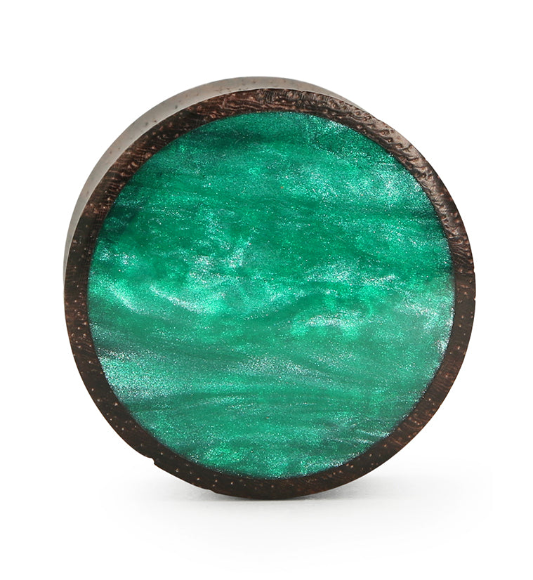 Sono Wood Plugs With Green Resin Inlay