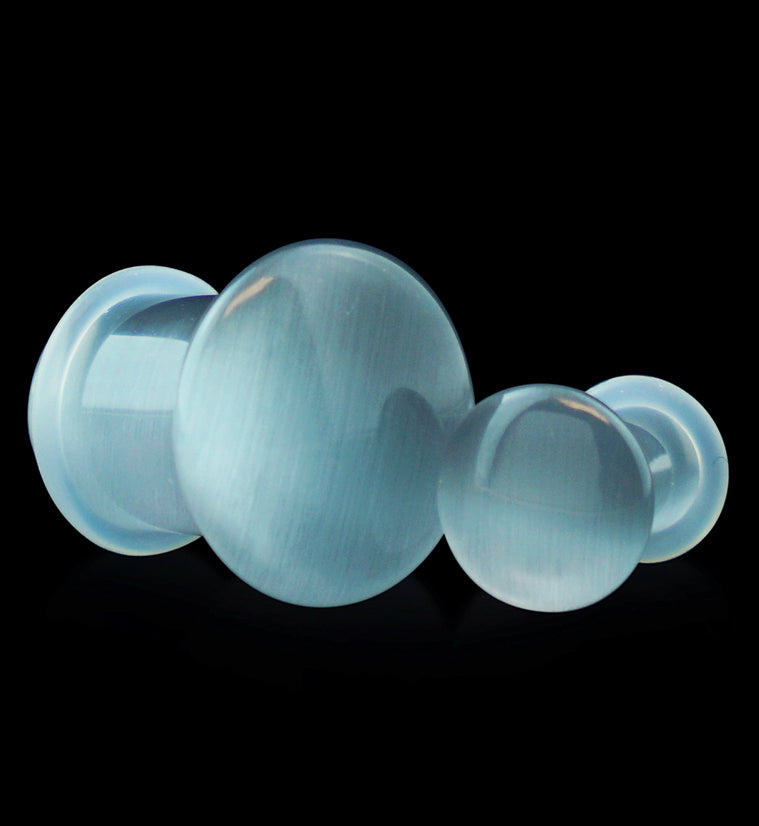 Grey Cat's Eye Glass Single Flare Plugs