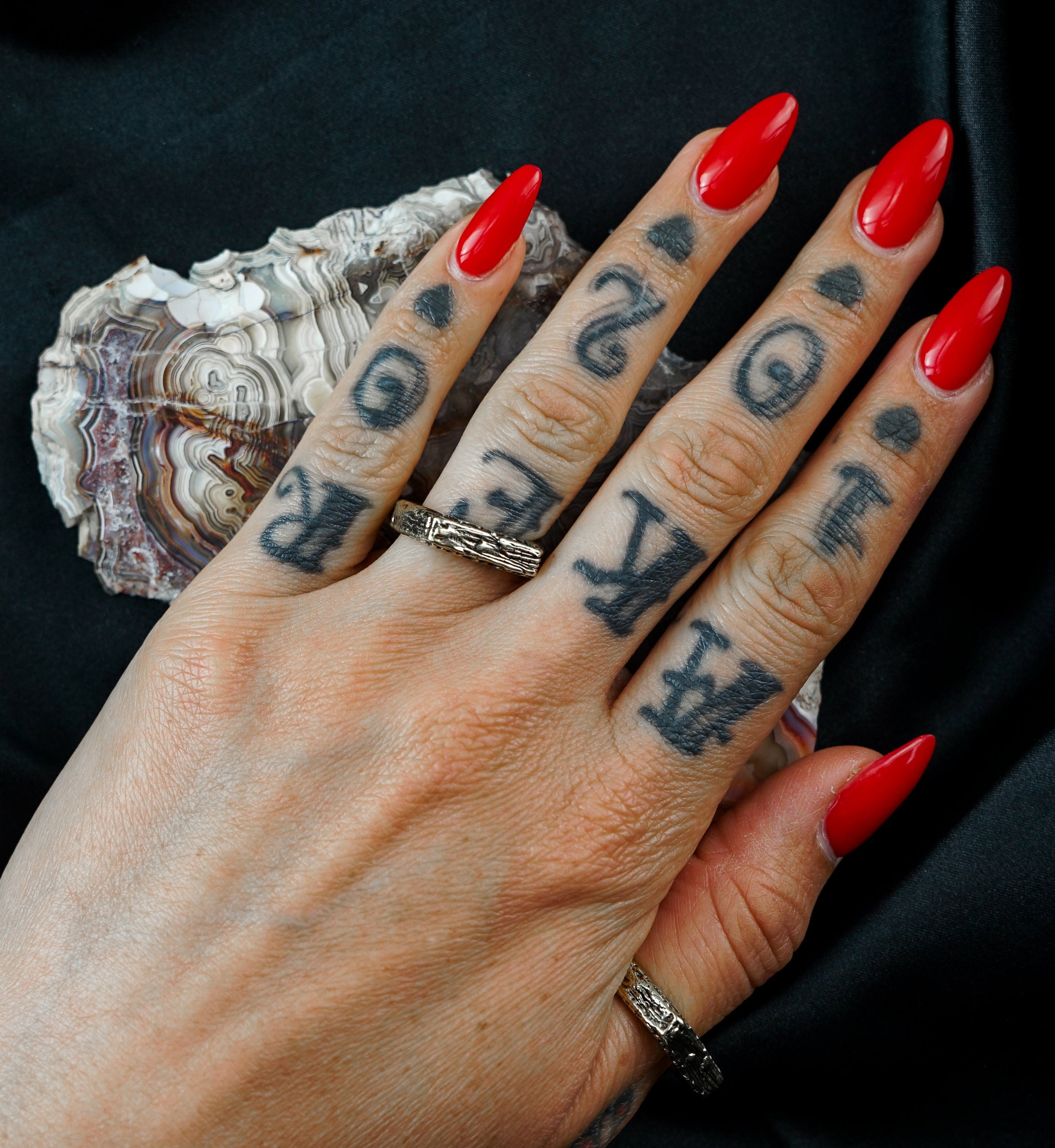 Hammered Block Brass Ring