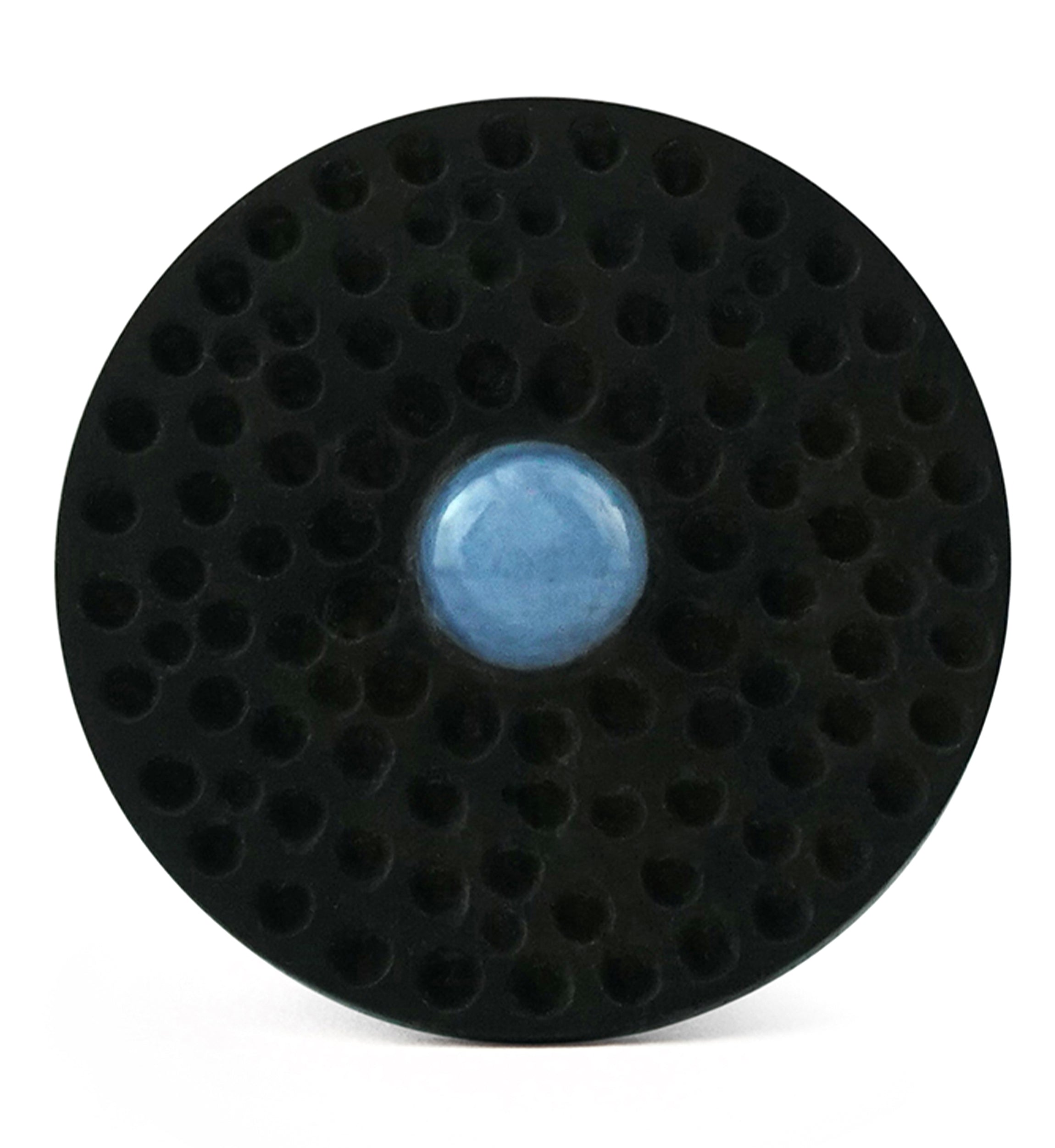 Hammered Blue Lace Agate Stone Areng Wood Mayan Flare Plugs