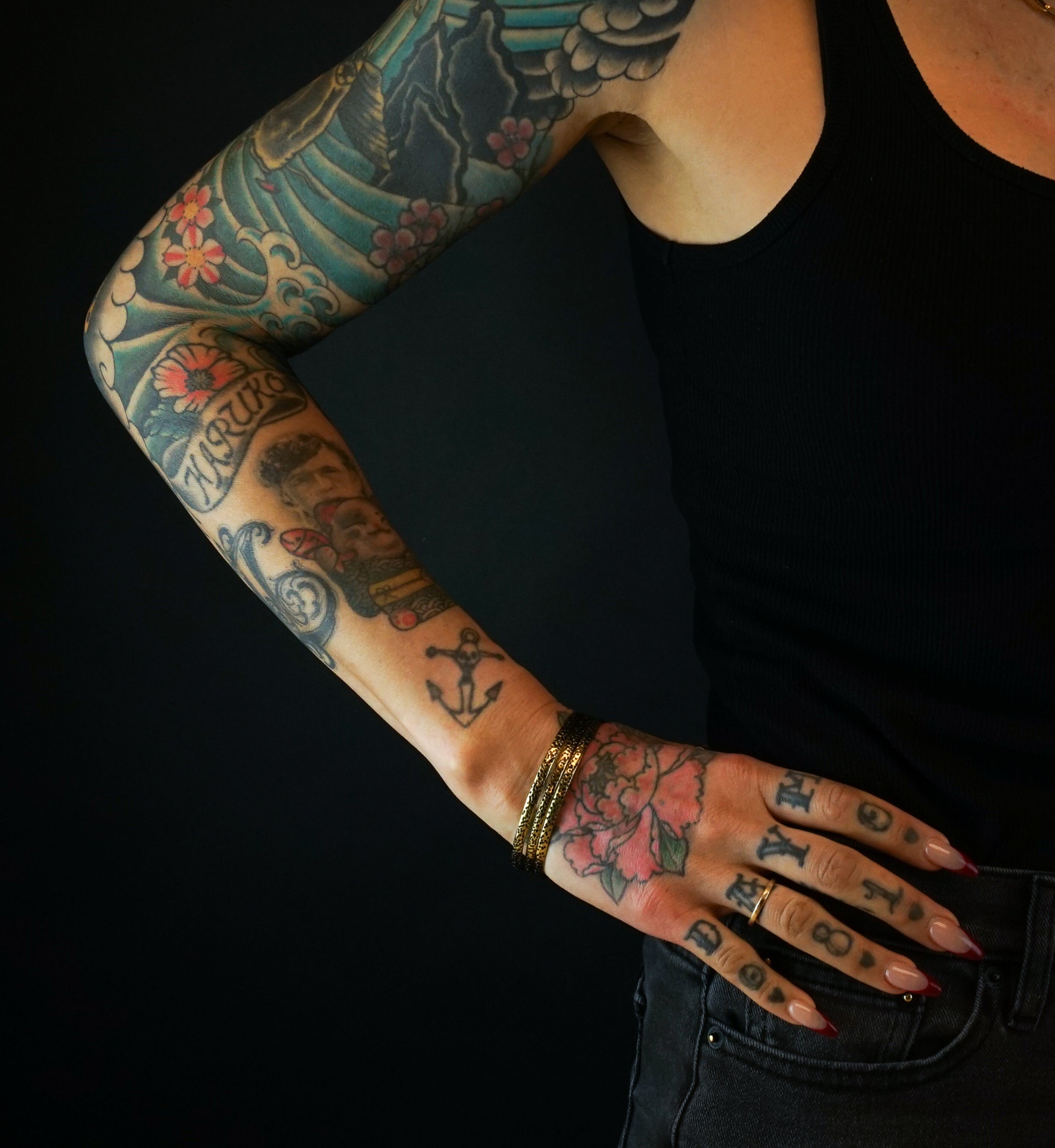 Hammered Narrow Brass Bangle