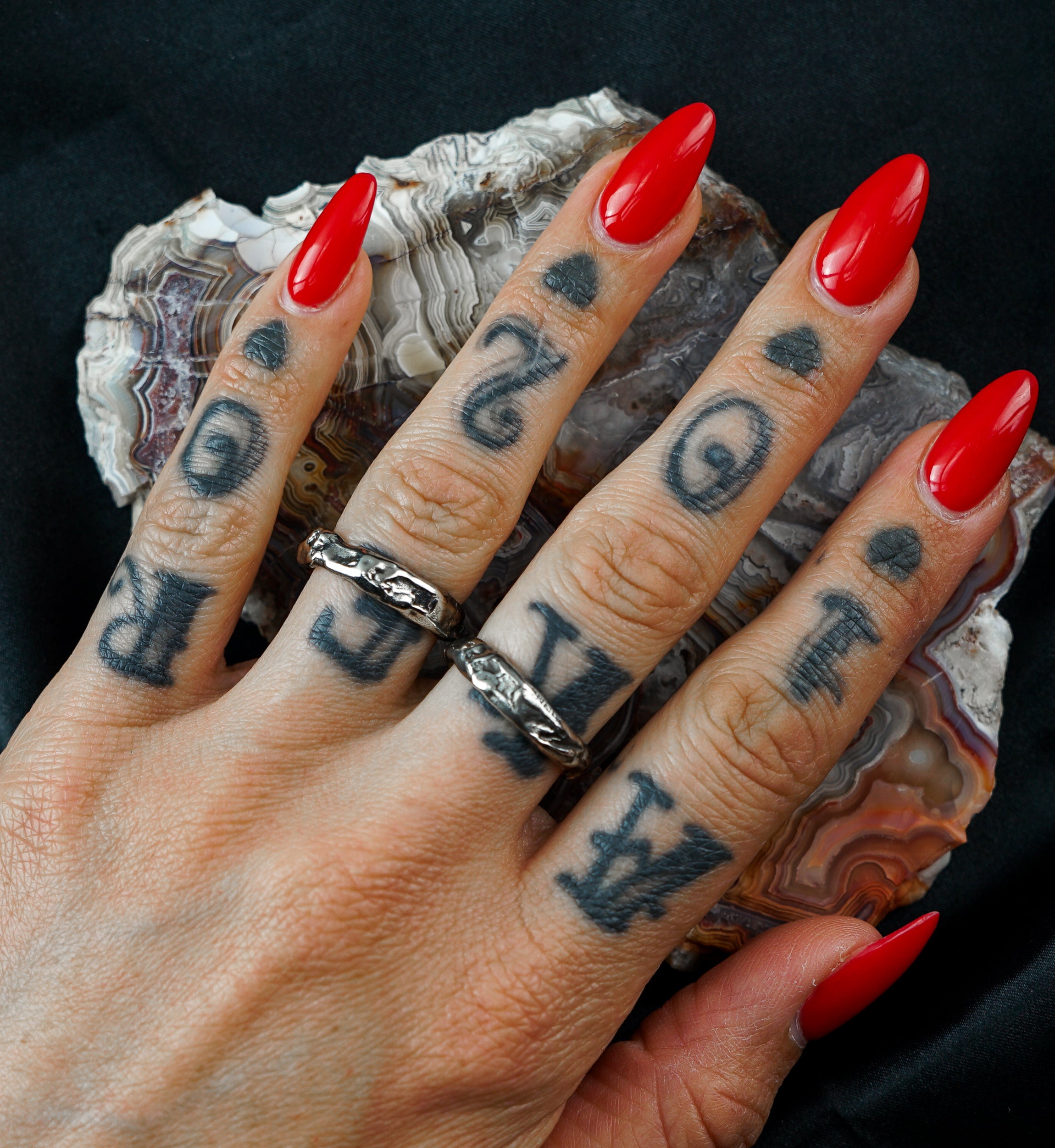 Hammered White Brass Ring