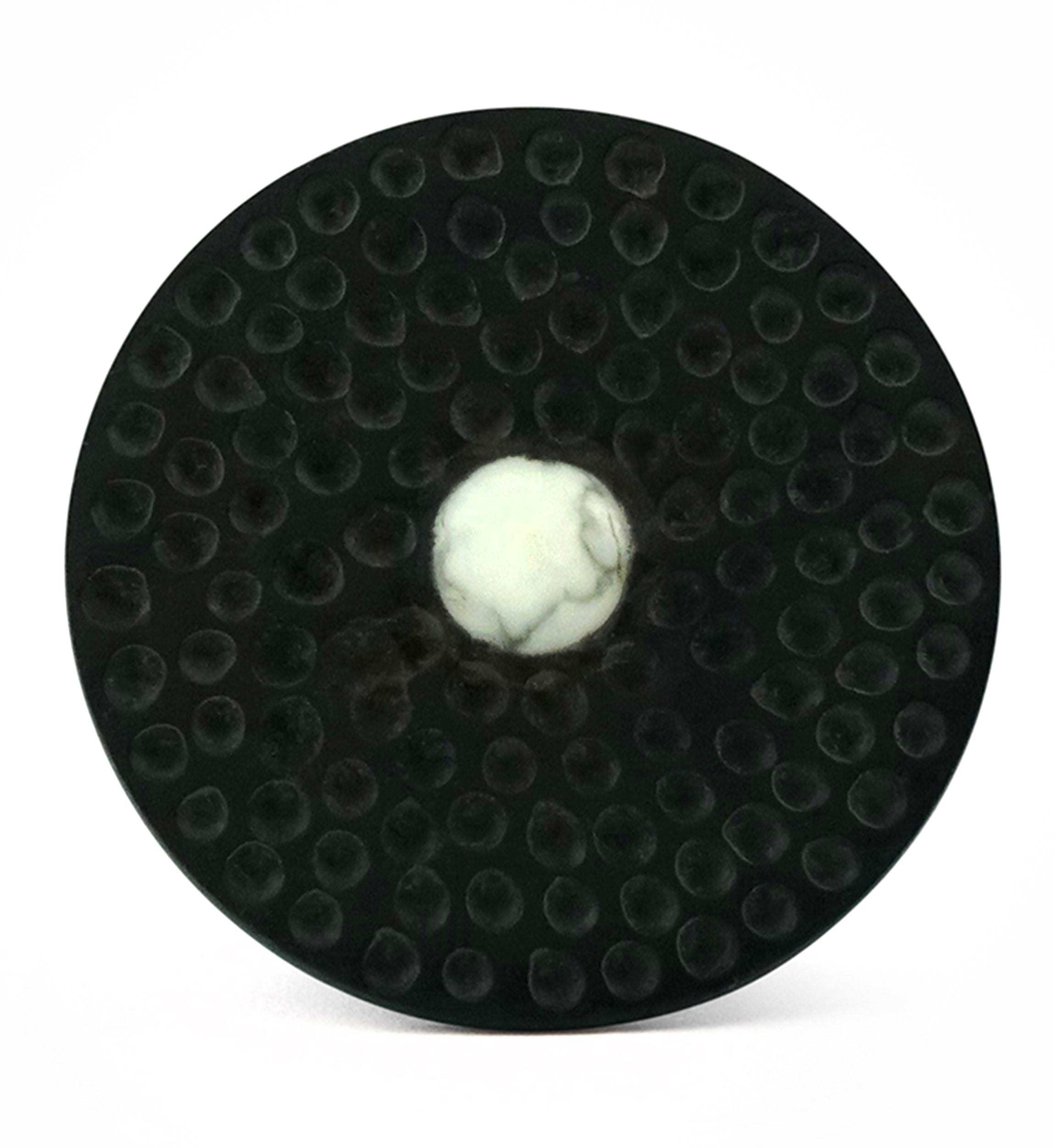 Hammered White Howlite Stone Areng Wood Mayan Flare Plugs