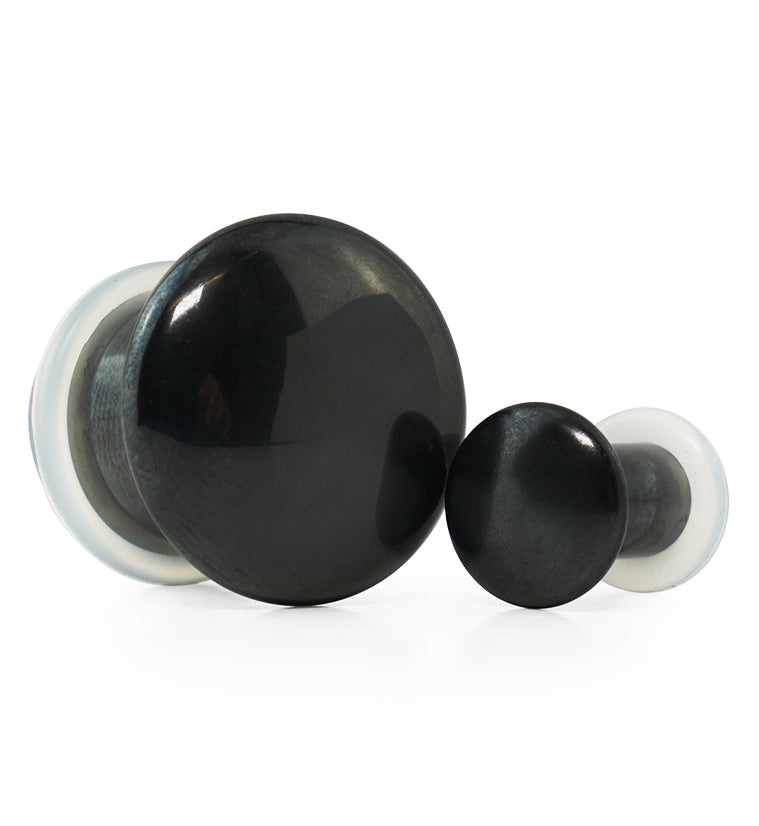 Single Flare Hematite Stone Plugs