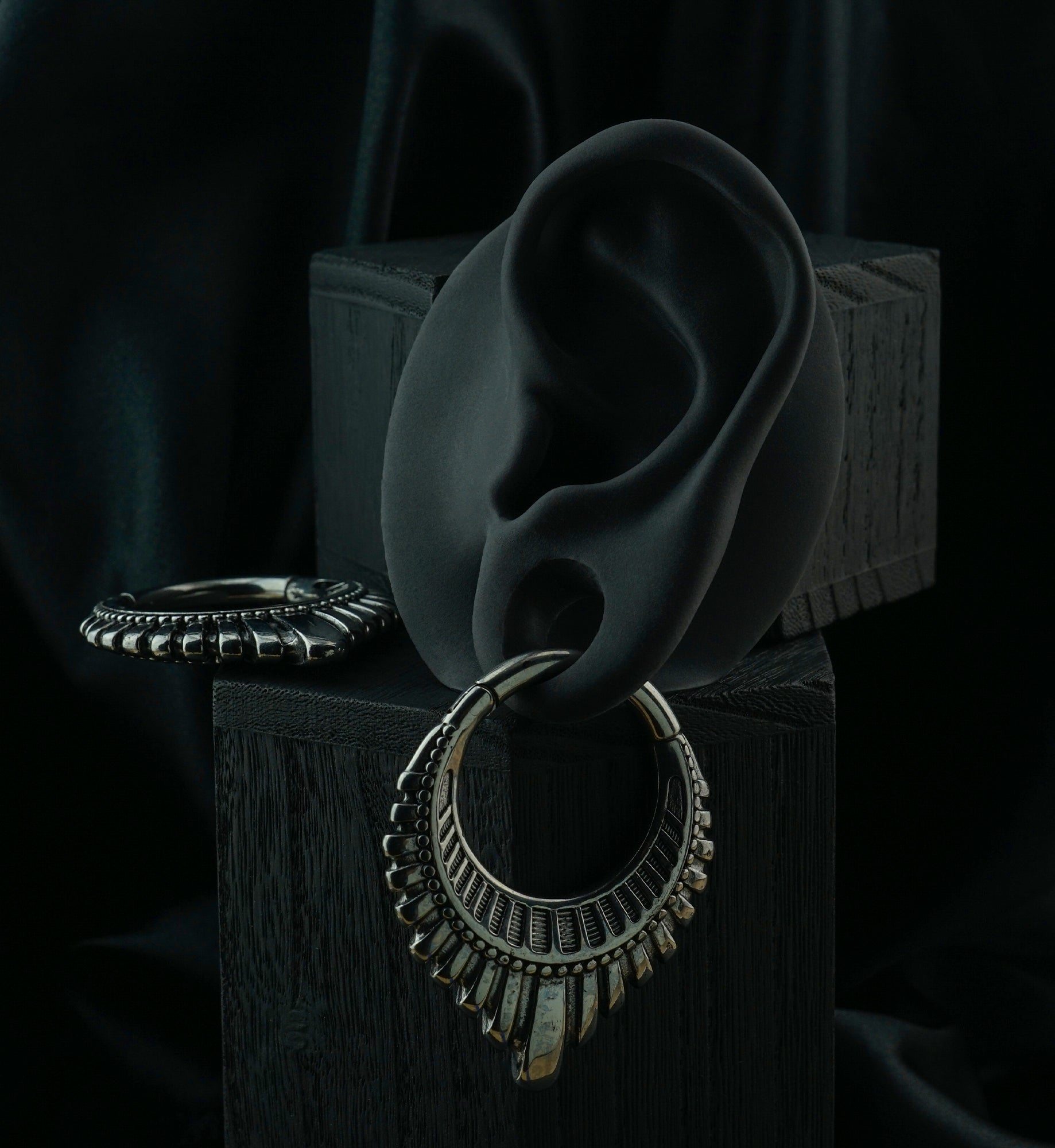 Heraldry Pointed Stainless Steel Hinged Ear Weights