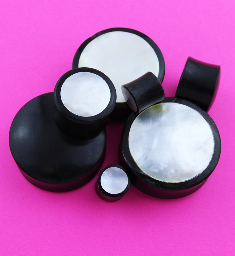 Horn Plugs With Mother of Pearl Inlay