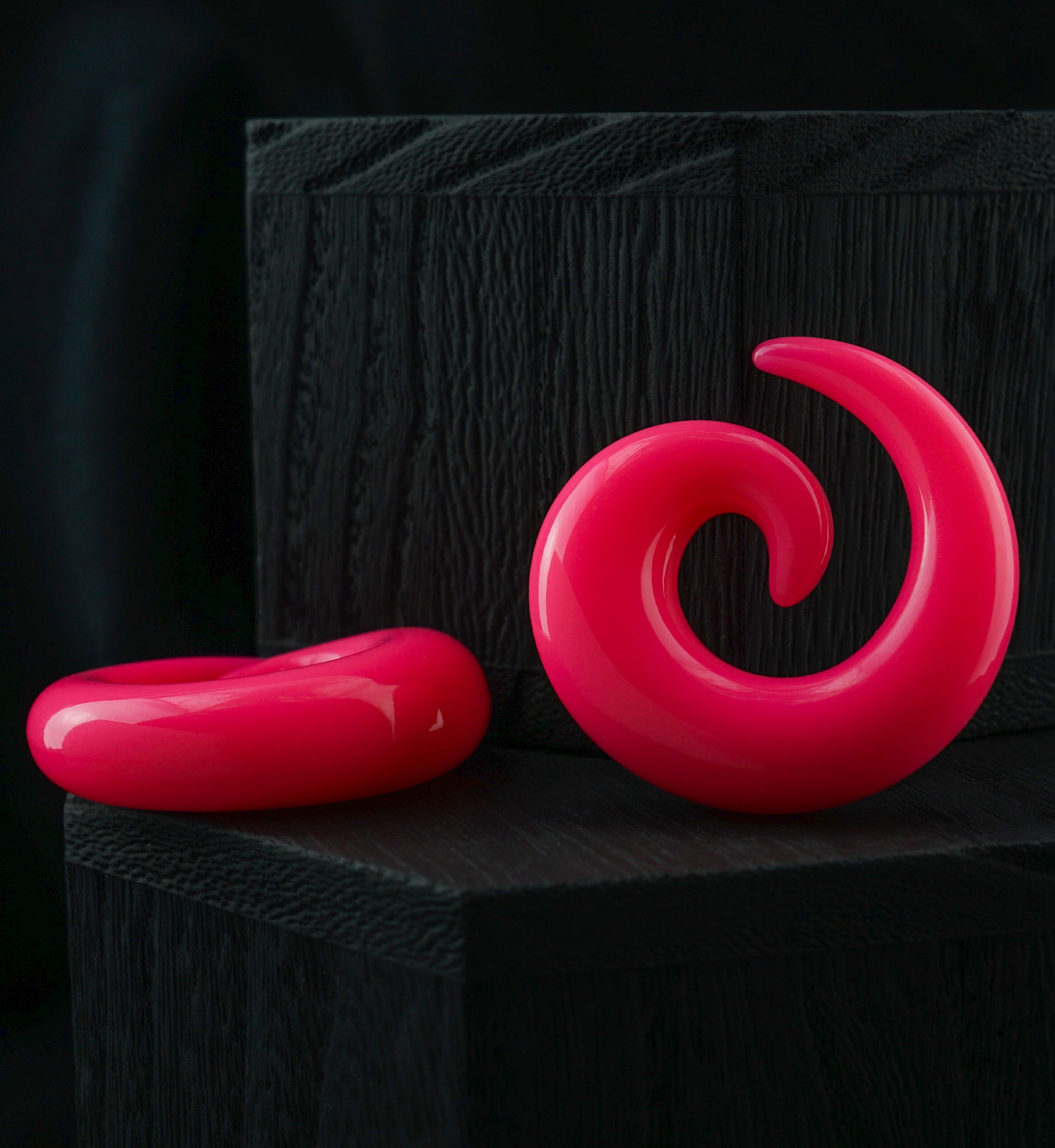 Hot Pink Acrylic Spirals