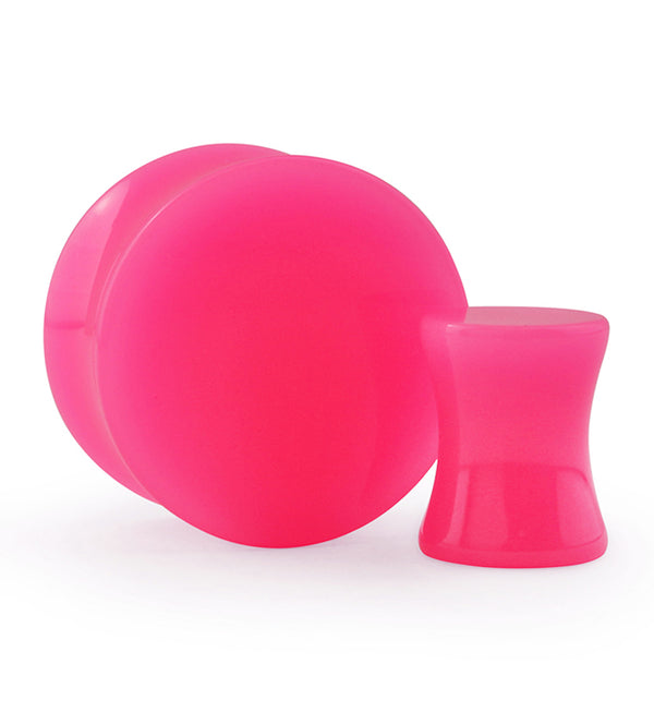 Hot Pink Double Flare Solid Plugs