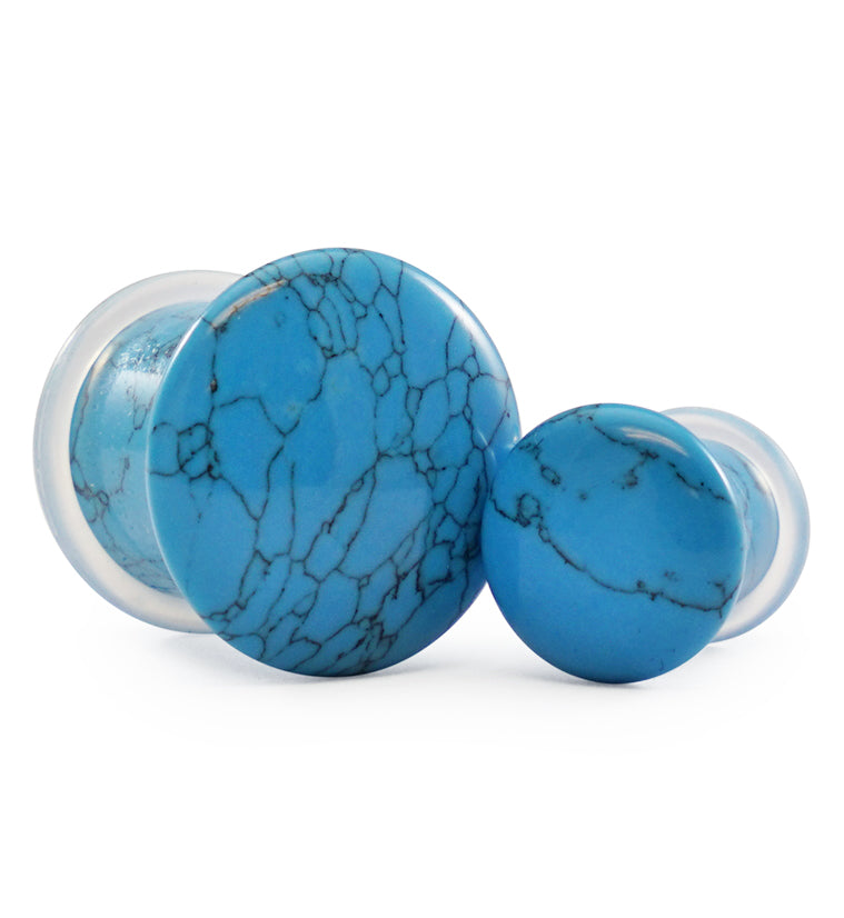 Turquoise Howlite Stone Single Flare Plugs