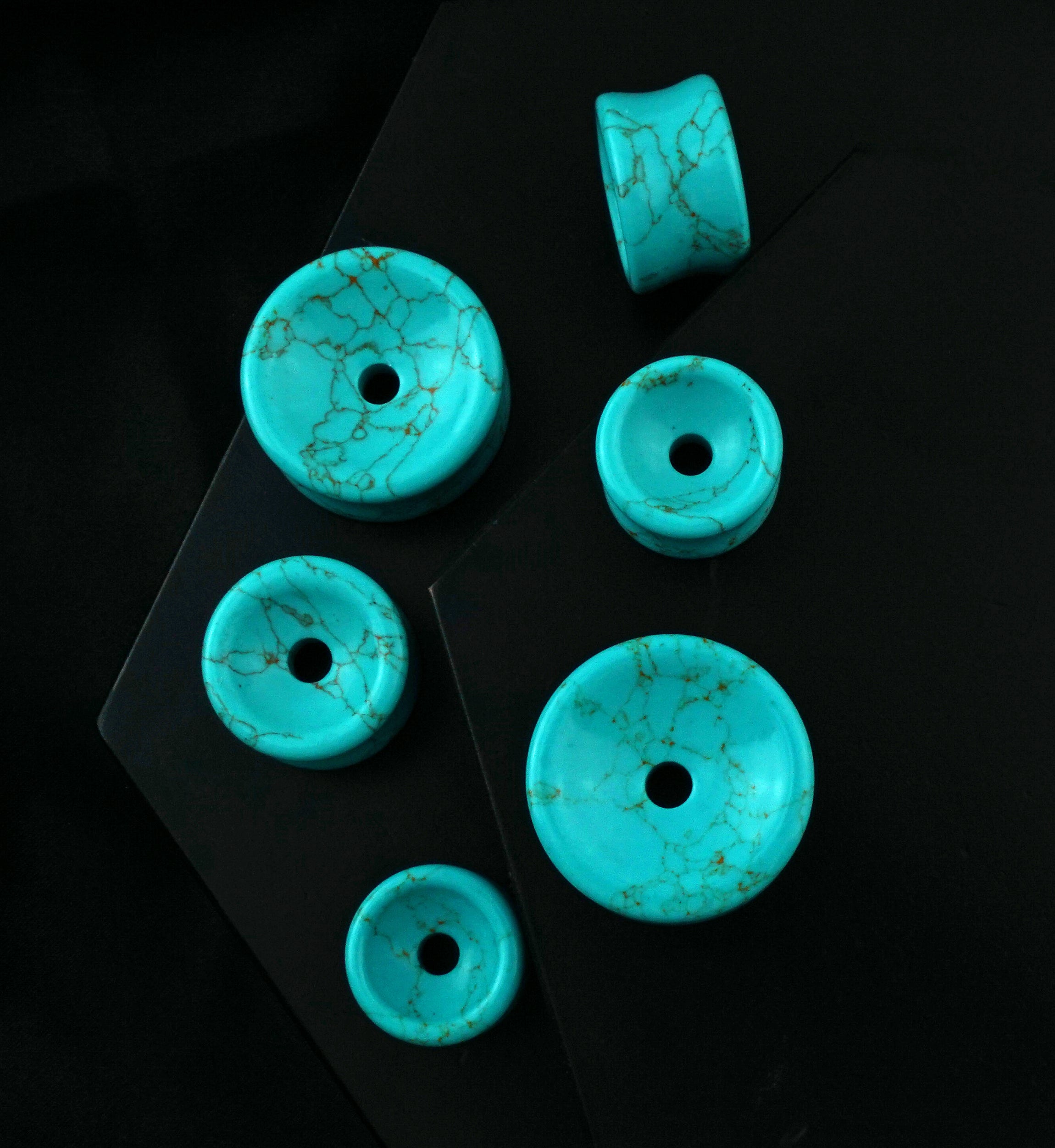 Howlite Turquoise Thick Wall Tunnels