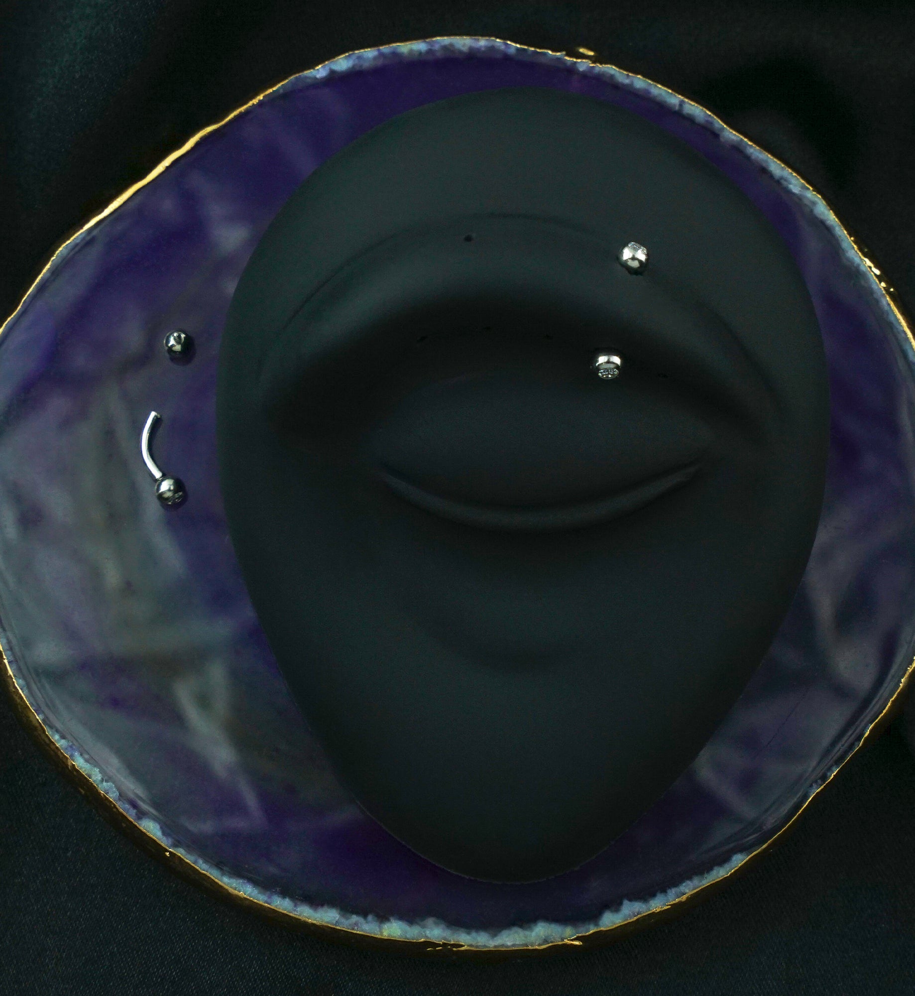 Internally Threaded Stainless Steel CZ Curved Barbell