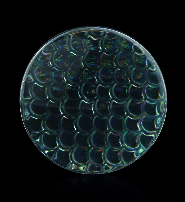 Iridescent Mermaid Glass Double Flare Plugs