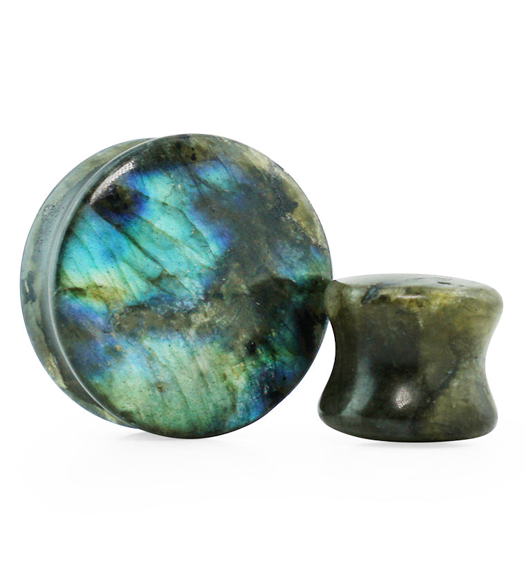 Grade A Labradorite Stone Plugs