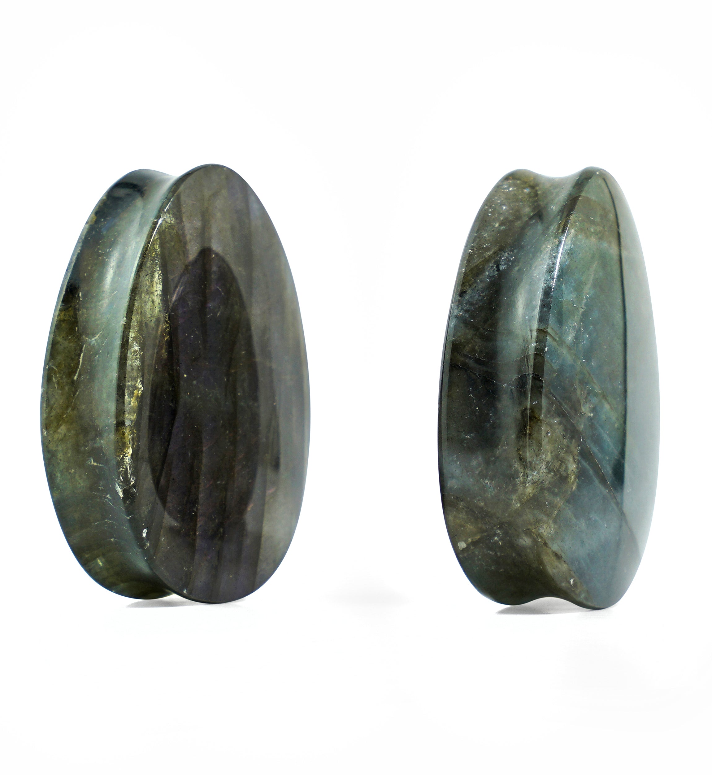 Labradorite Teardrop Stone Plugs 1 & 1/4" (32mm) Version 2