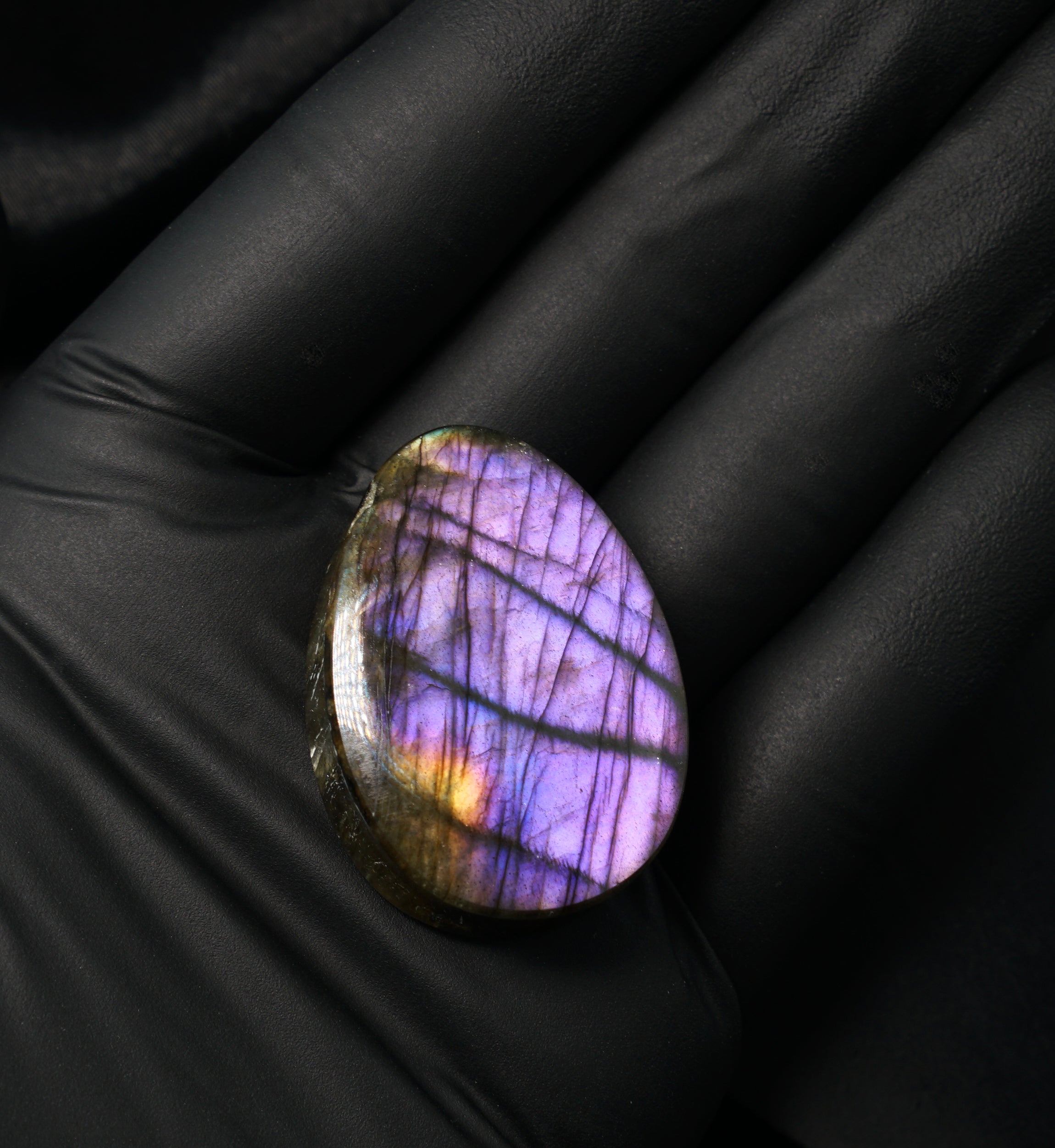 Labradorite Teardrop Stone Plugs 1 & 1/8" (28mm) Version 2