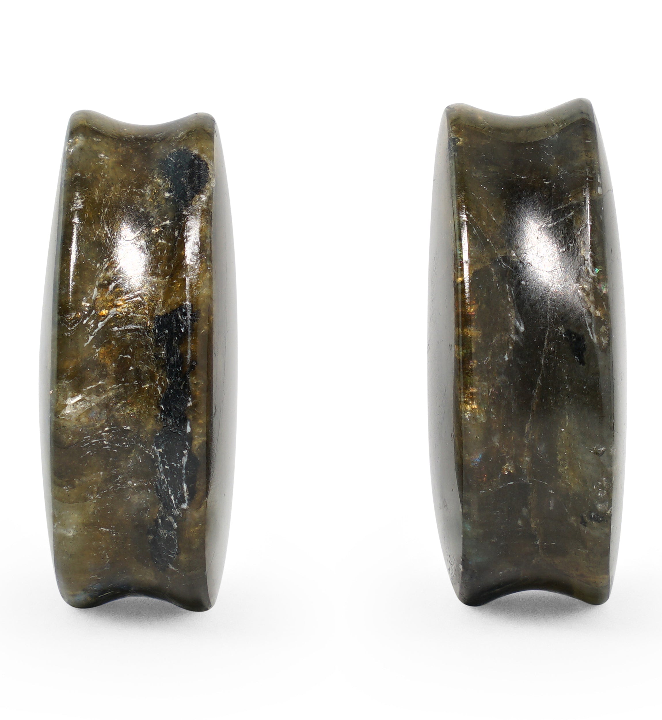 Labradorite Teardrop Stone Plugs 1 & 1/8" (28mm) Version 2