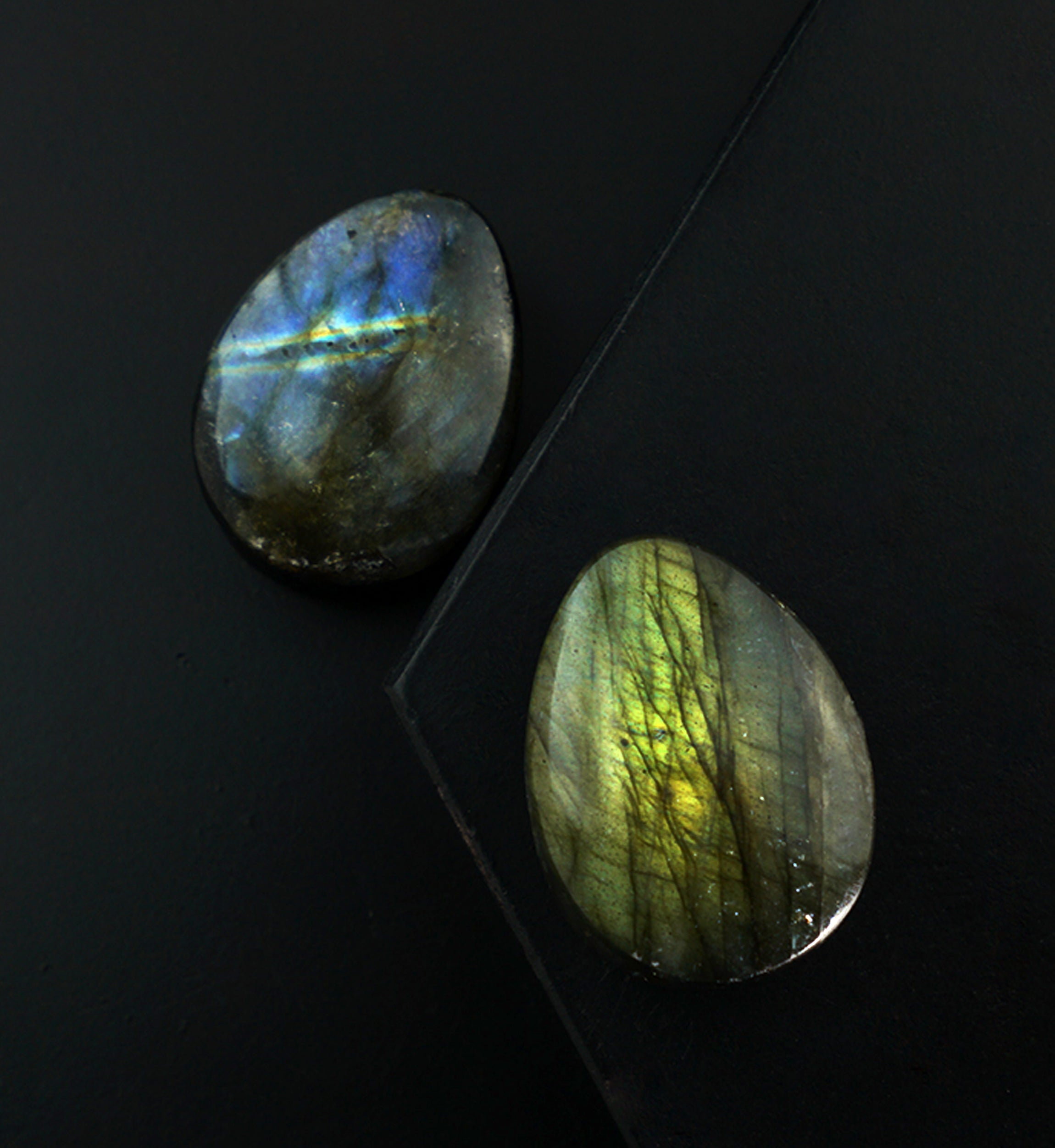 Labradorite Teardrop Stone Plugs 3/4" (19mm) Version 4