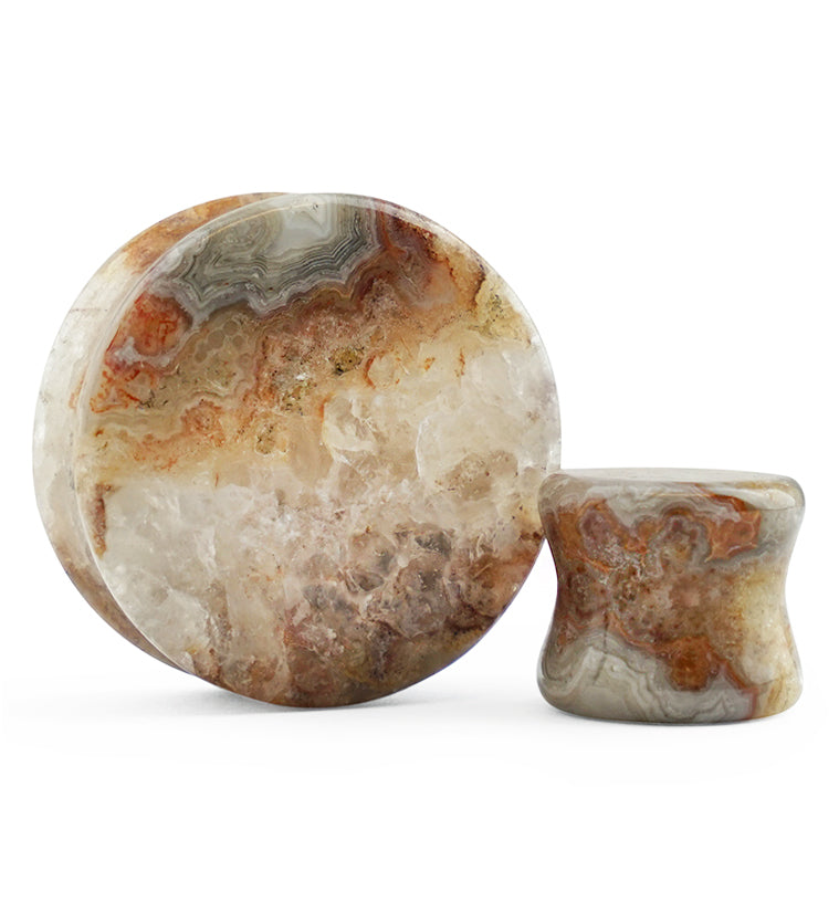 Laguna Lace Agate Stone Plugs