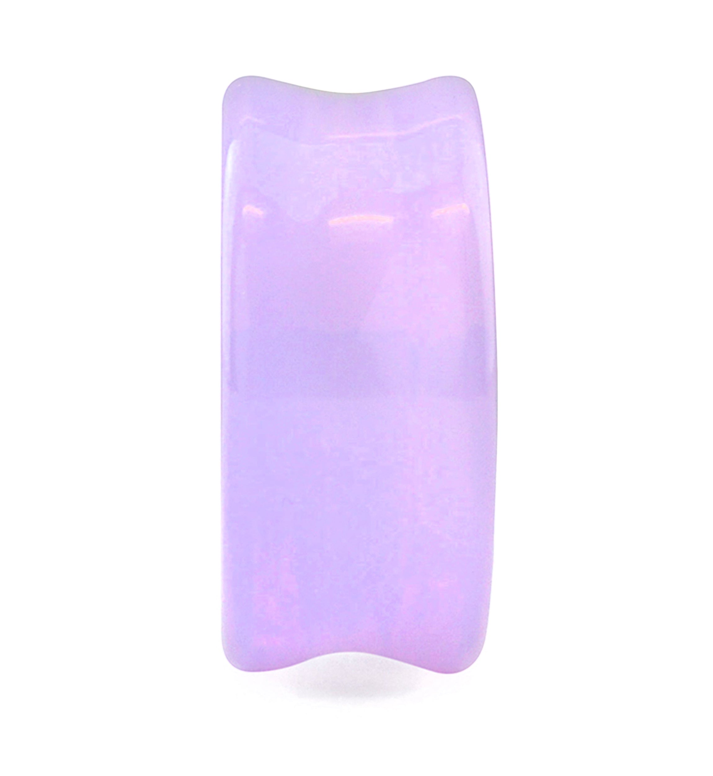 Lavender Opalite Glass Double Flare Plugs