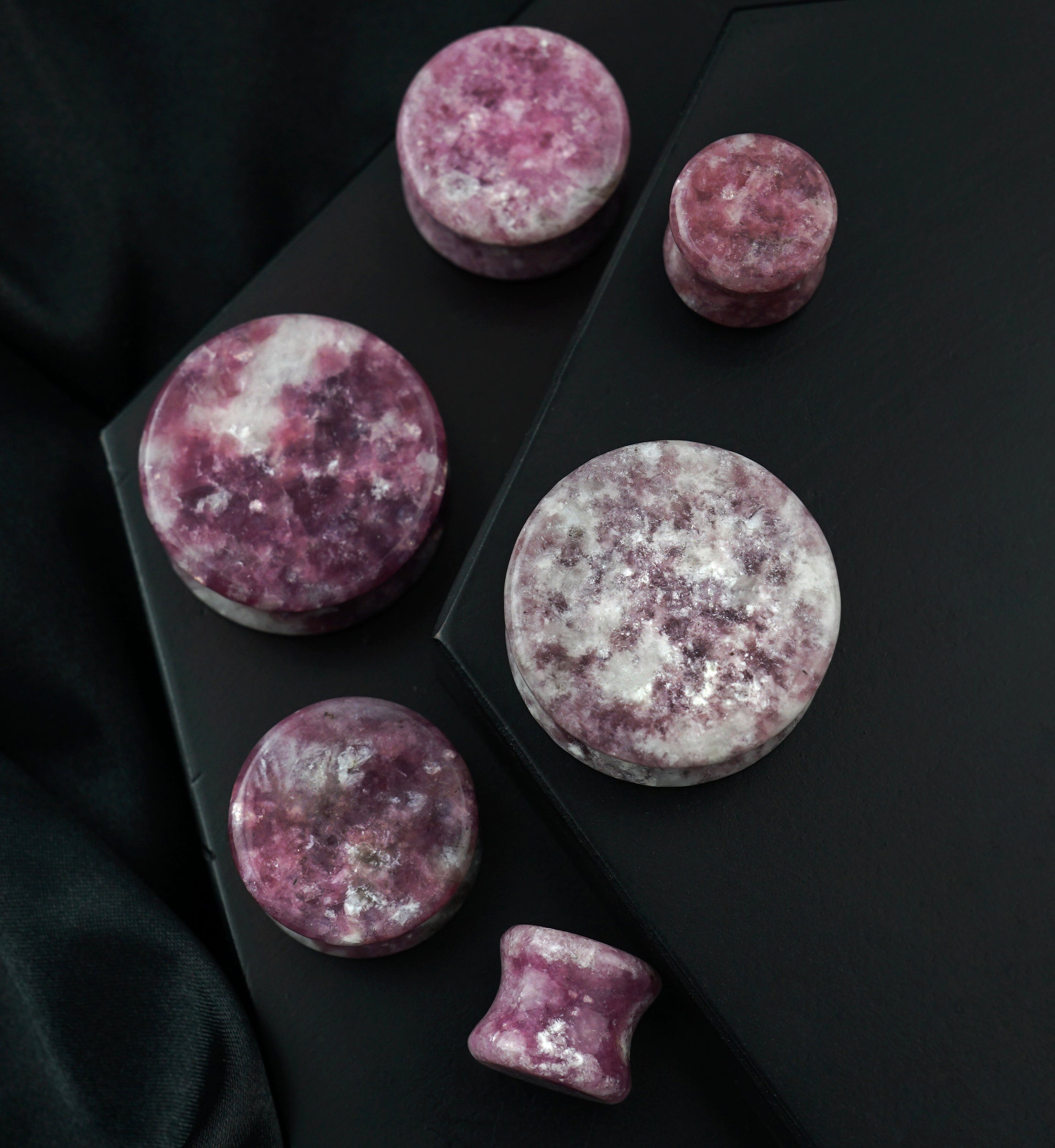 Lepidolite Double Flare Stone Plugs