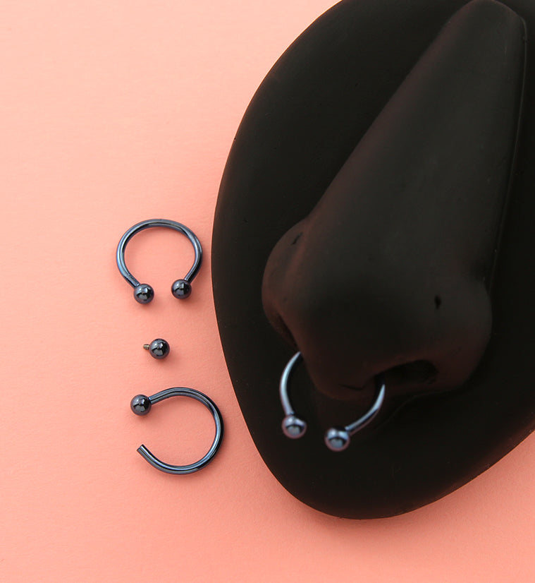 Light Blue Titanium Circular Barbells