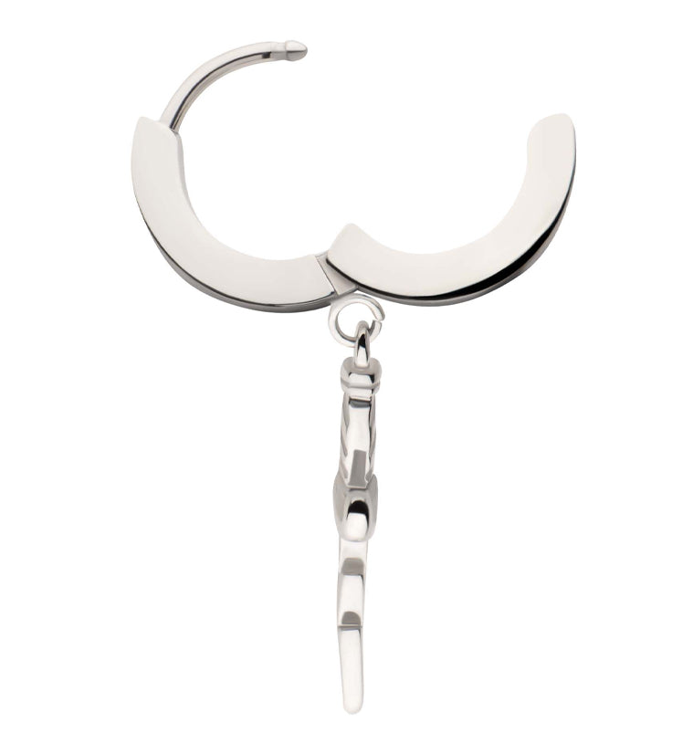 Lightning Dagger Stainless Steel Hoop Huggie Earrings