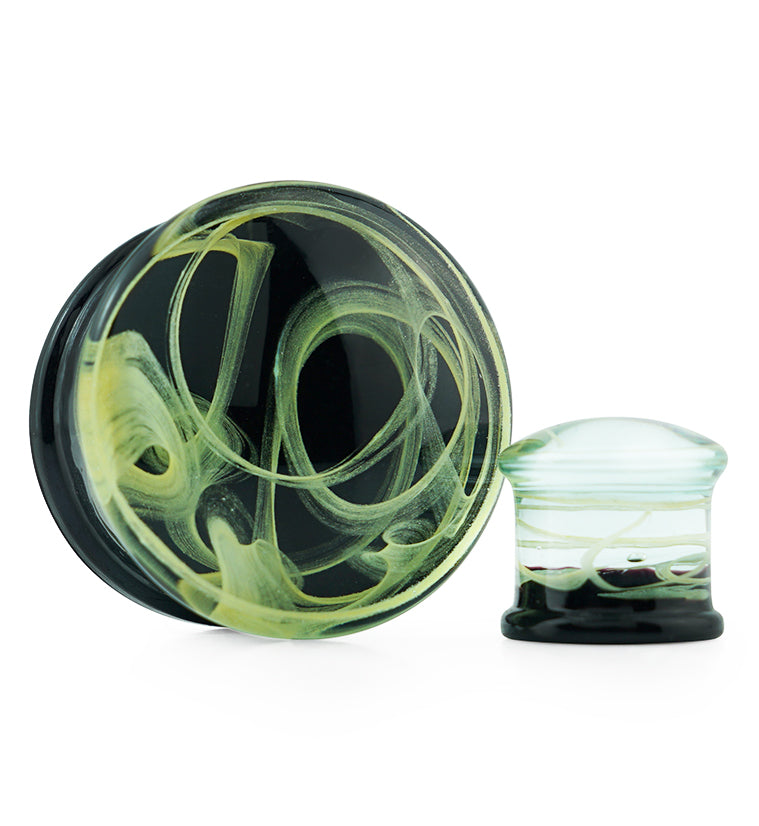 Champagne Haze Swirl Glass Plugs