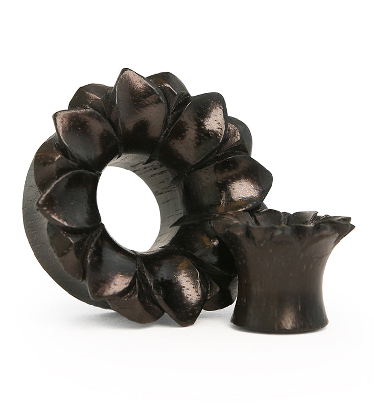 Lotus Flower Sono Wood Tunnel Plugs