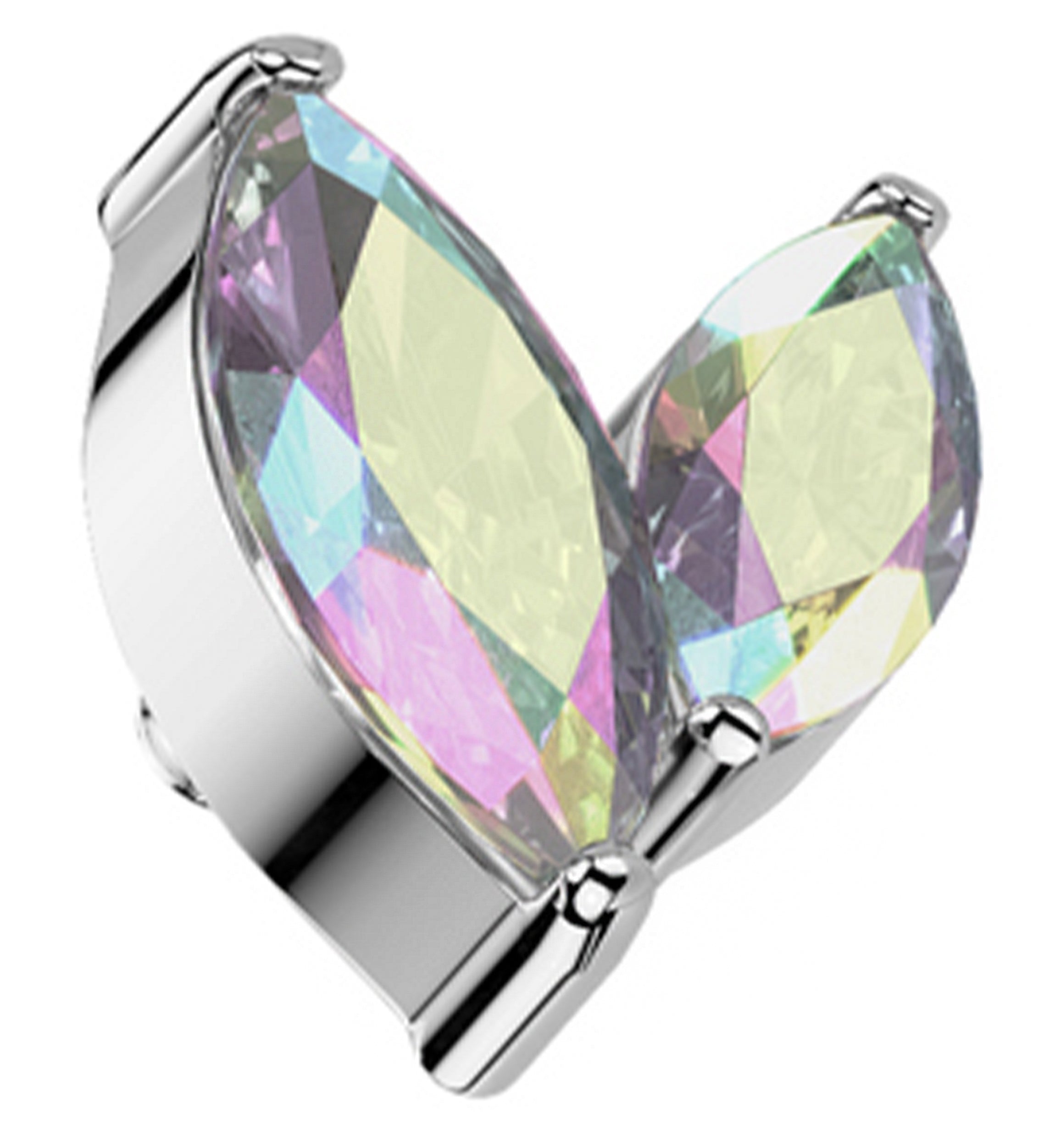 Marquise Frond Rainbow Aurora Titanium Internally Threaded Top