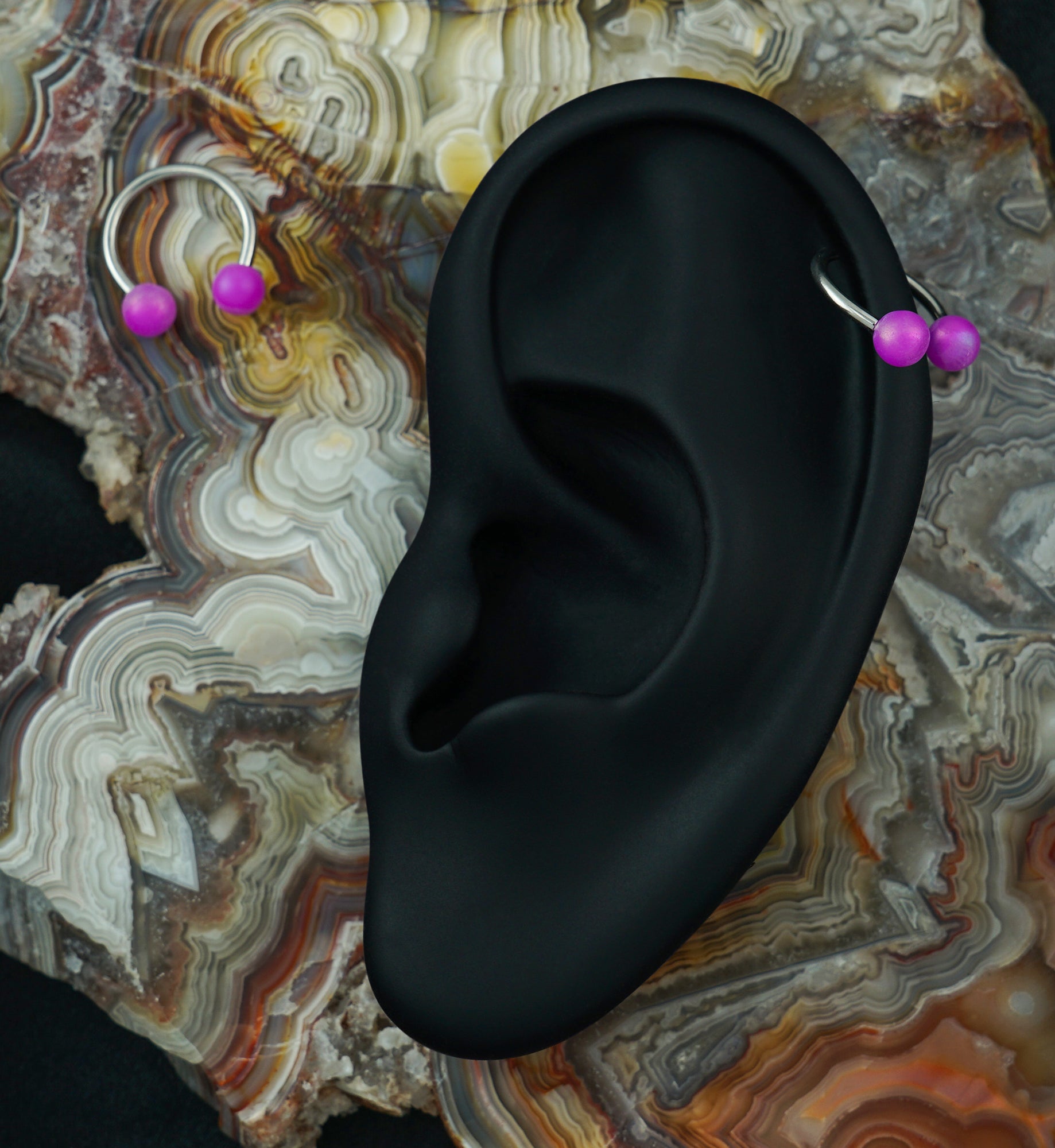 Matte Purple Stainless Steel Circular Barbell