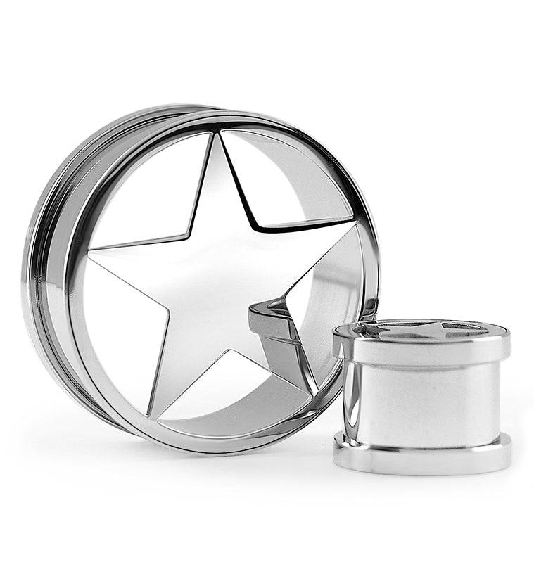 Stainless Steel Star Tunnel Plugs