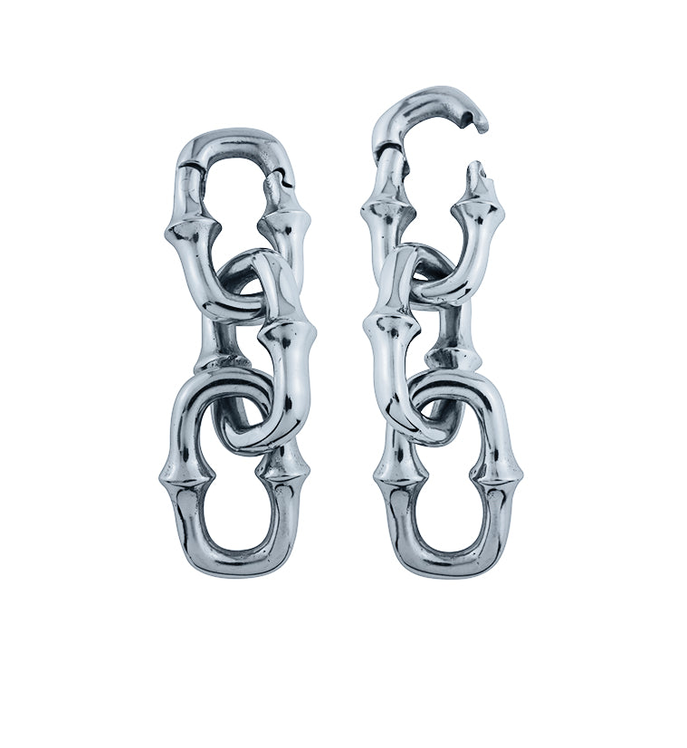 Mini OG Chain Three Link White Brass Ear Weights