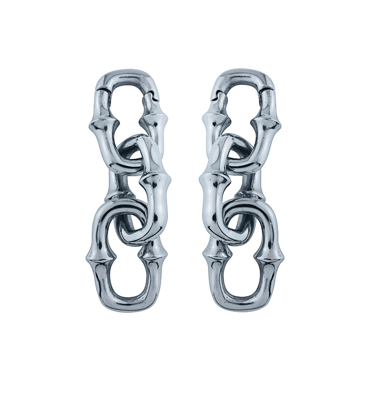 Mini OG Chain Three Link White Brass Ear Weights