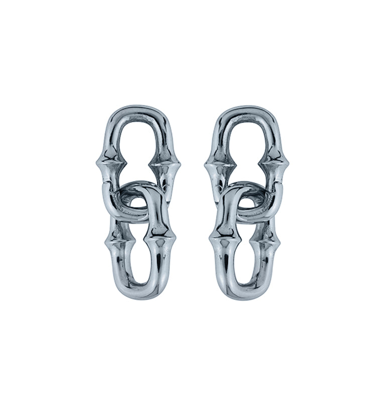 Mini OG Chain Two Link White Brass Ear Weights