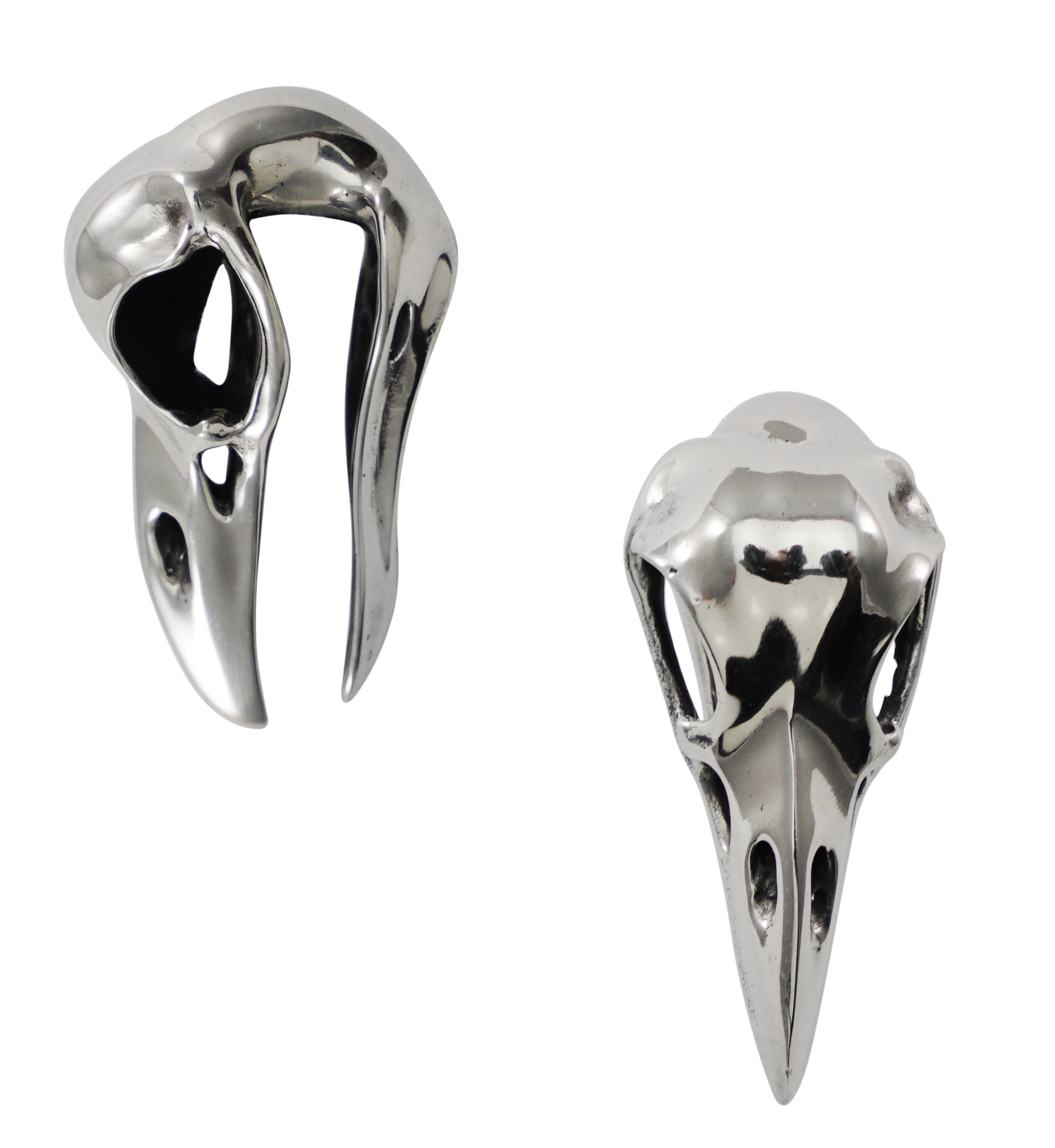 Mini Raven White Brass Ear Weights