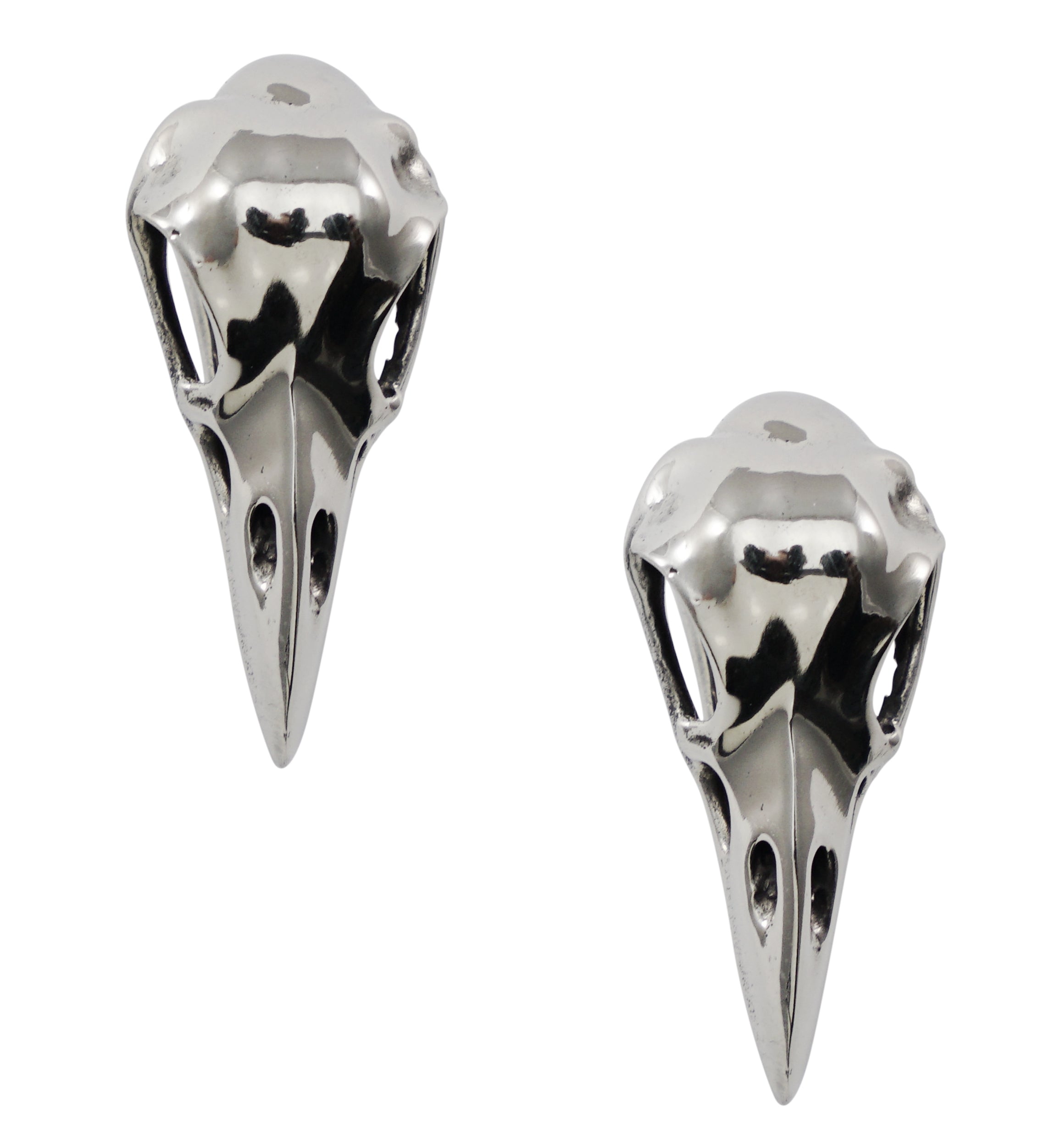 Mini Raven White Brass Ear Weights