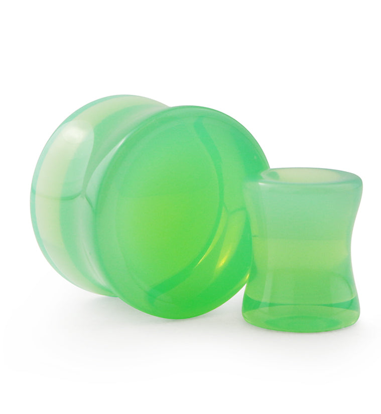 Mint Opalite Glass Plugs