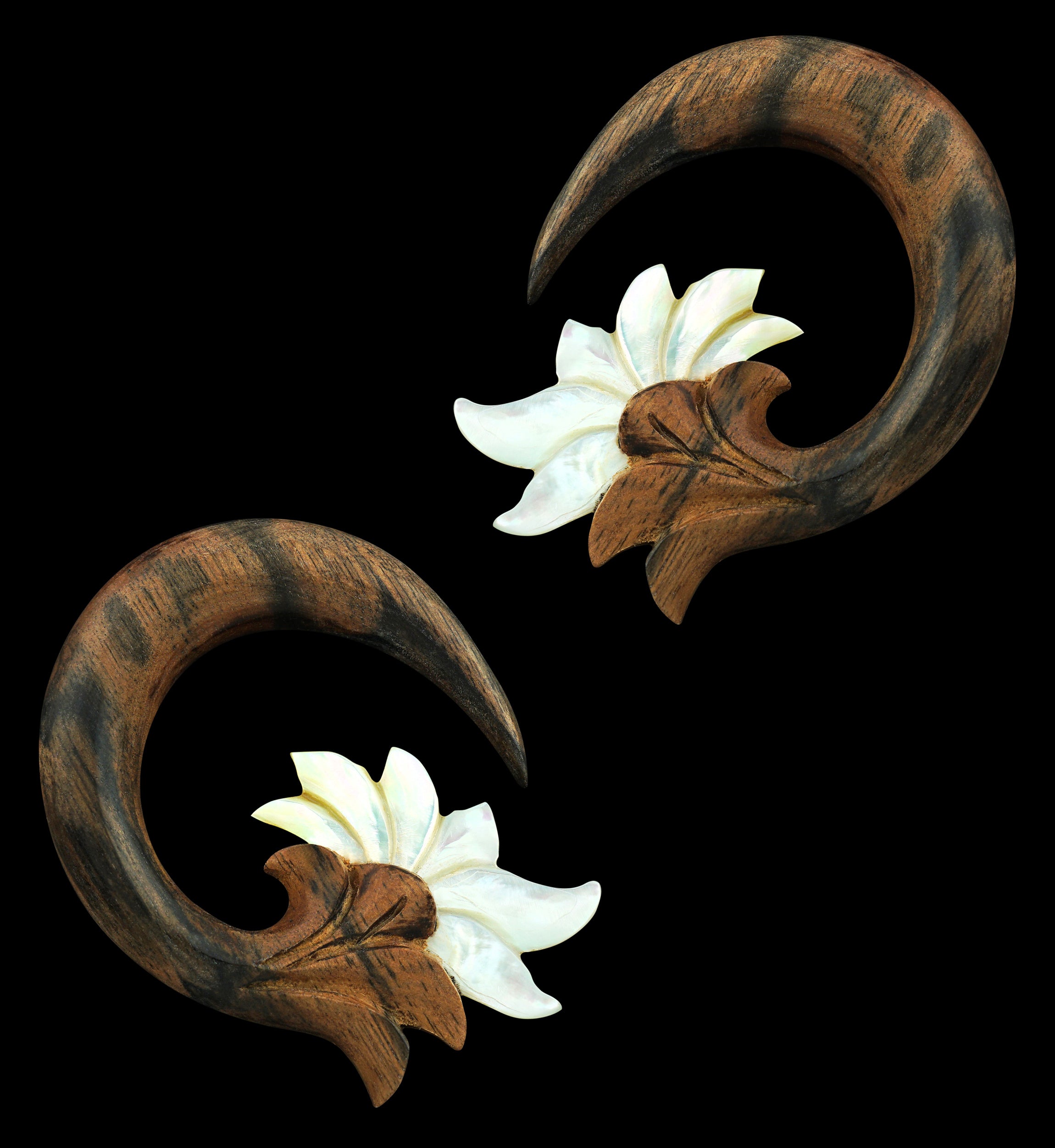 MOP Filigree Wooden Spiral Hangers