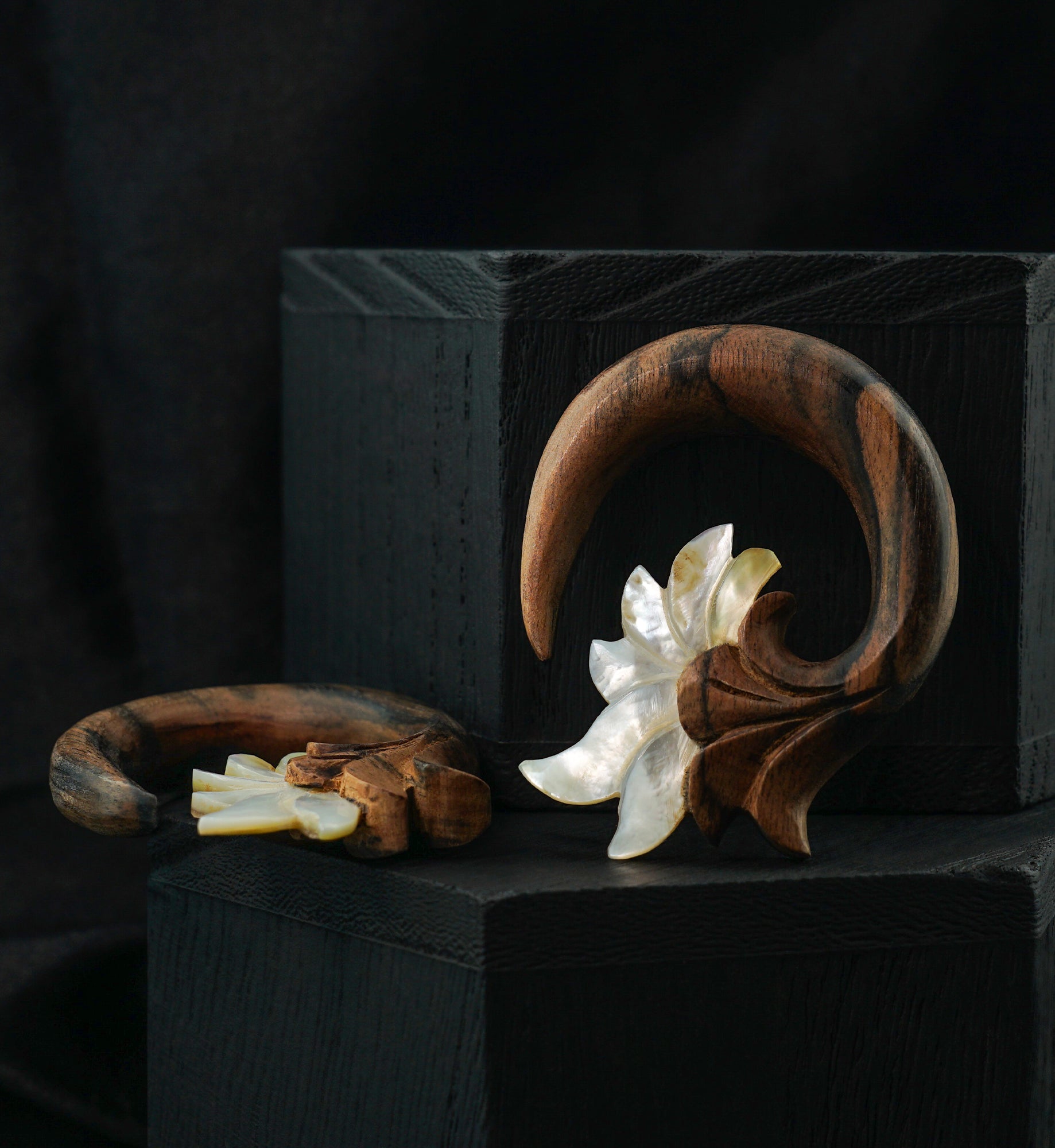 MOP Filigree Wooden Spiral Hangers