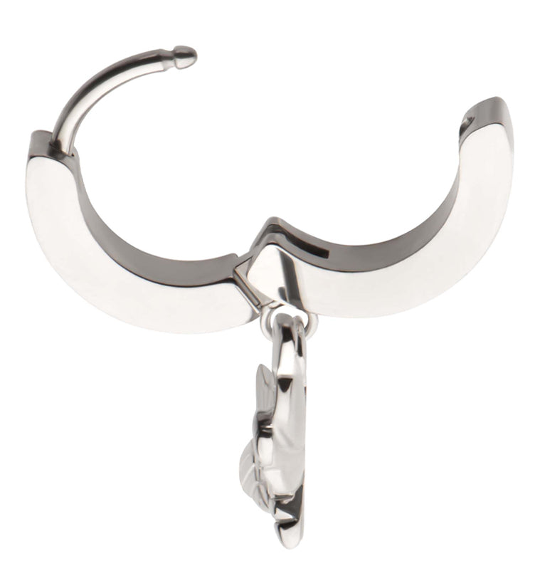 Moth Stainless Steel Hoop Huggie Earrings