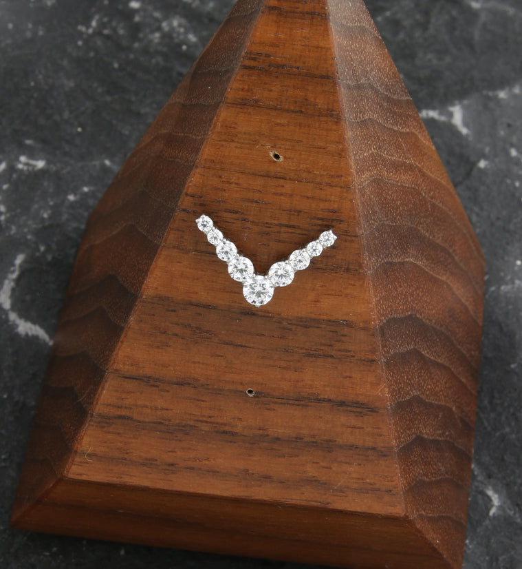 Mount Clear CZ Threadless Titanium Top