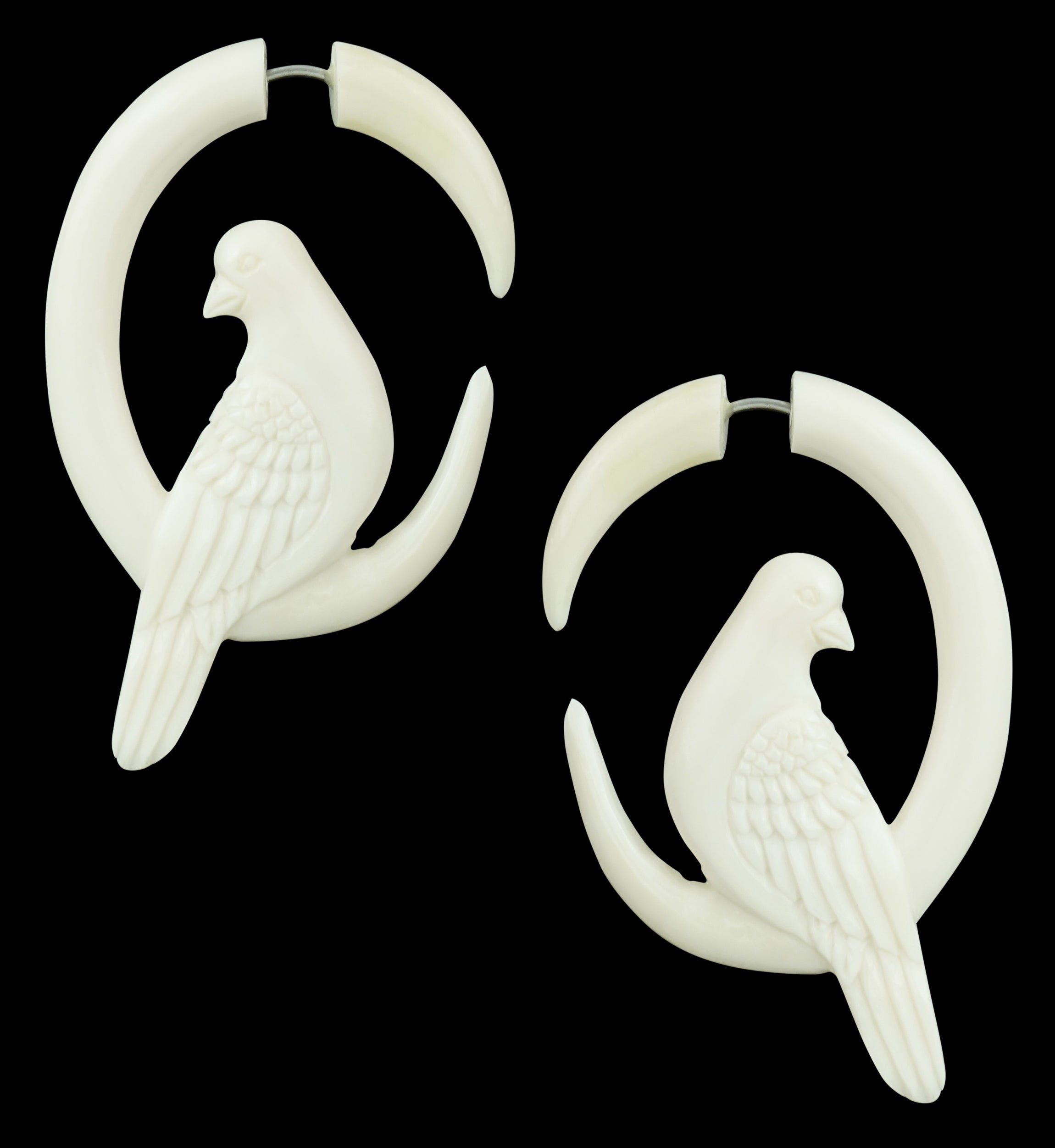 Napping Dove Spiral Fake Gauges Earrings