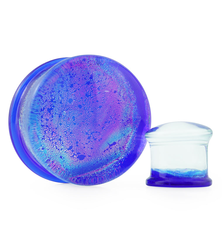 Nightfall Dichroic Glass Double Flare Plugs