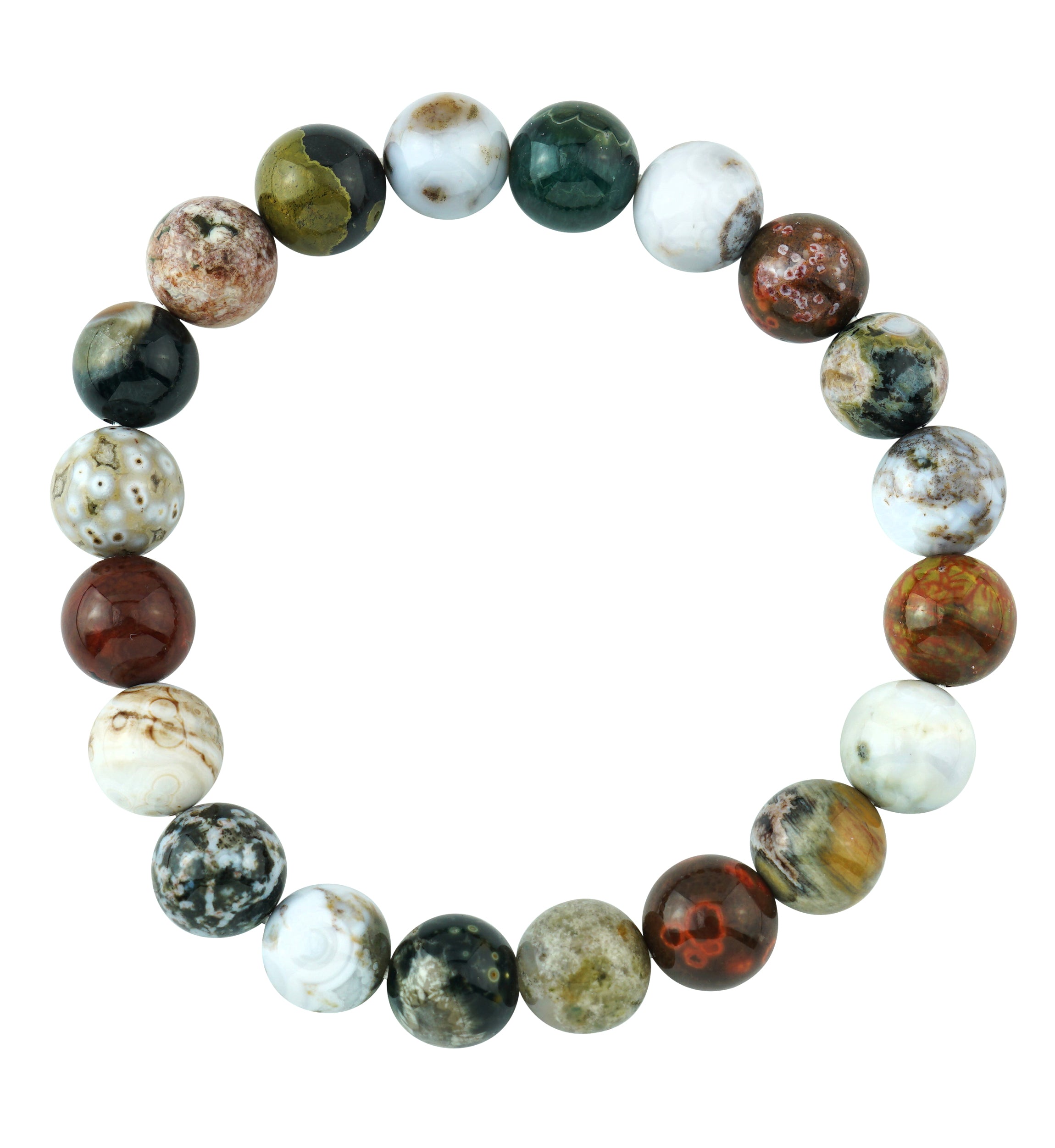 Ocean Jasper Beaded Stone Bracelet
