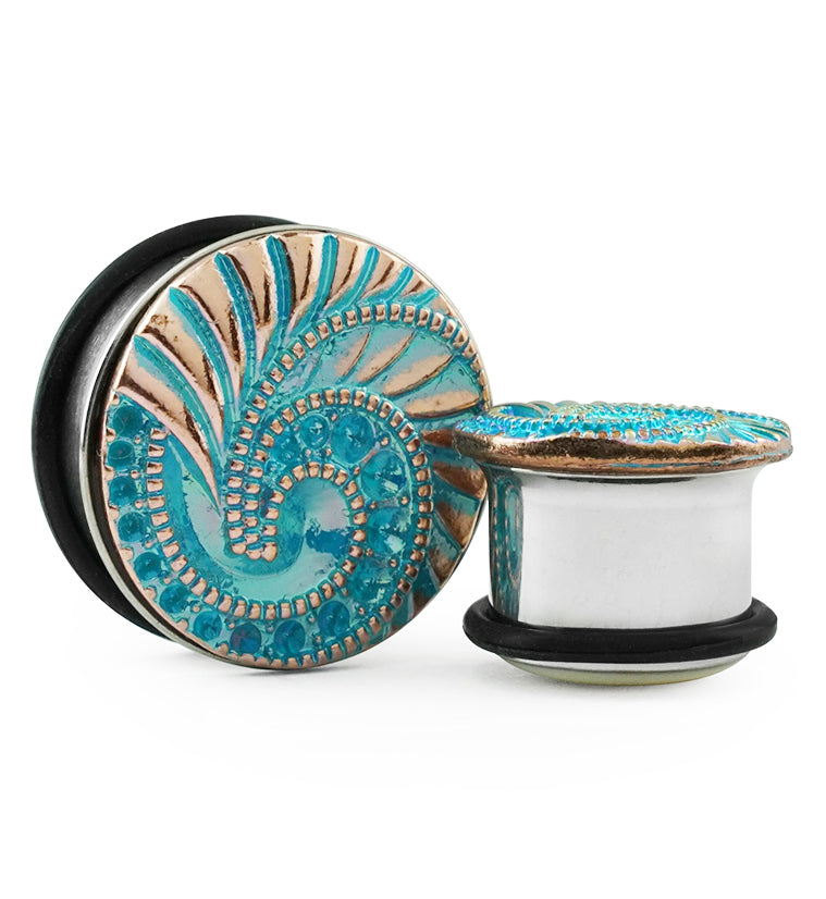 Ocean Swirl Steel Plugs